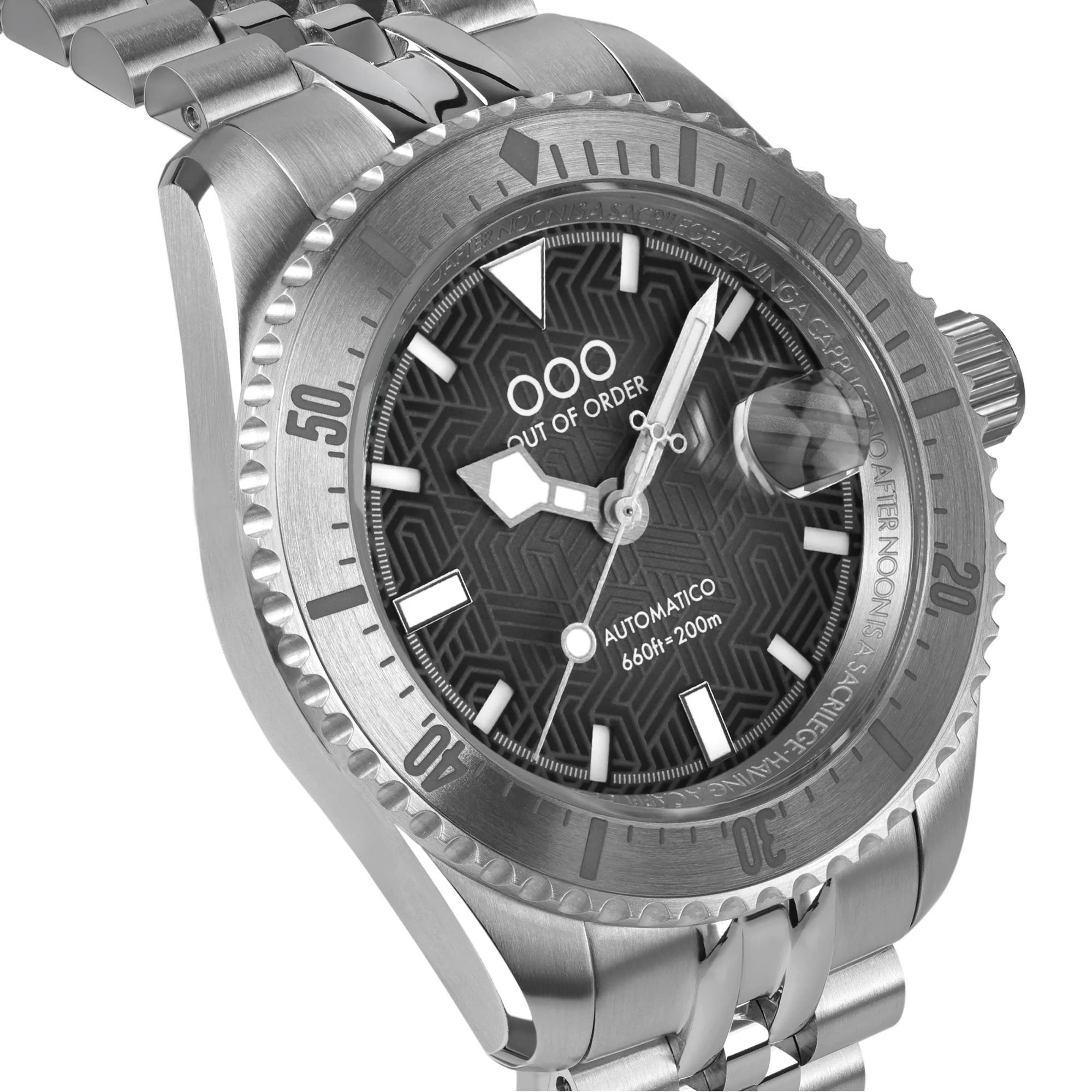 Out of Order Diverissimo Azteco Automatic Dark Grey Dial Steel Strap Men's Watch OOO.001-32.NE