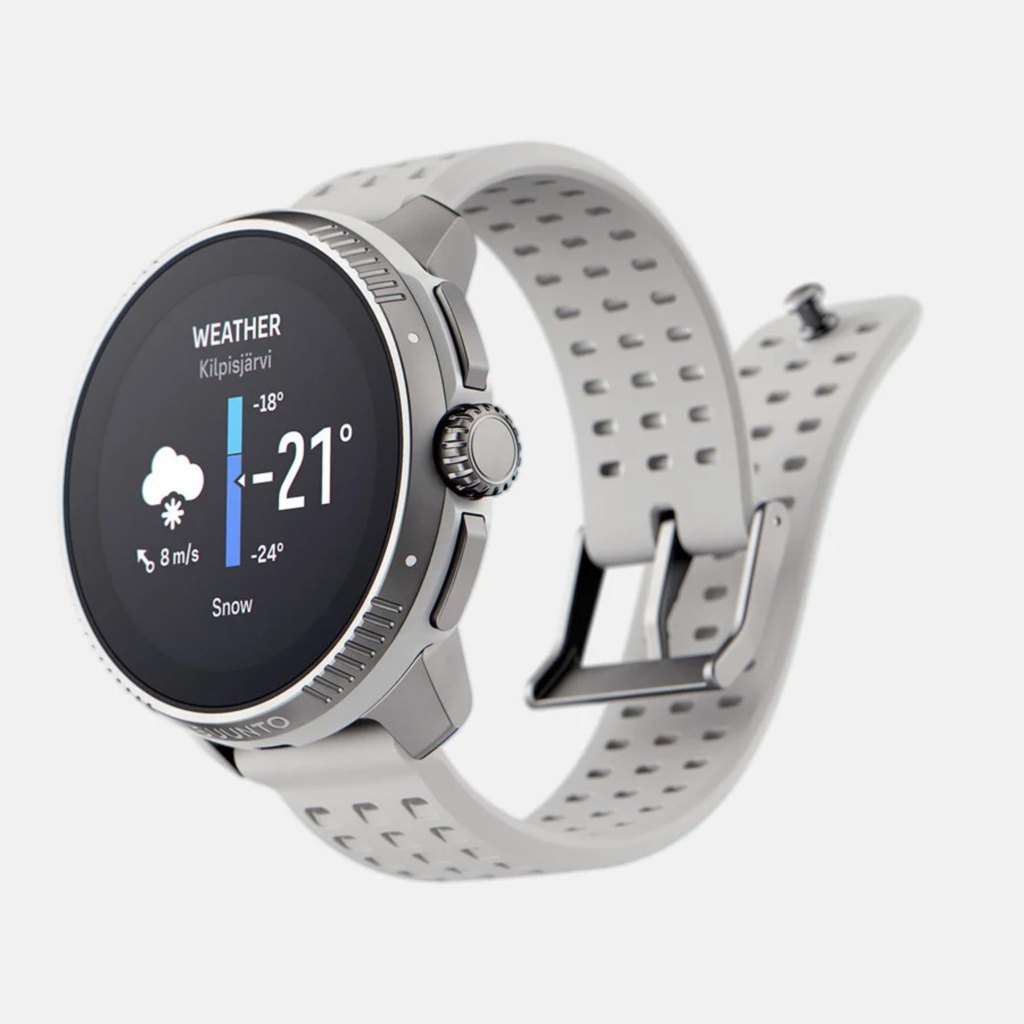 Suunto Race Birch AMOLED Digital Silicone Strap Unisex Smart Fitness Watch SS050931000