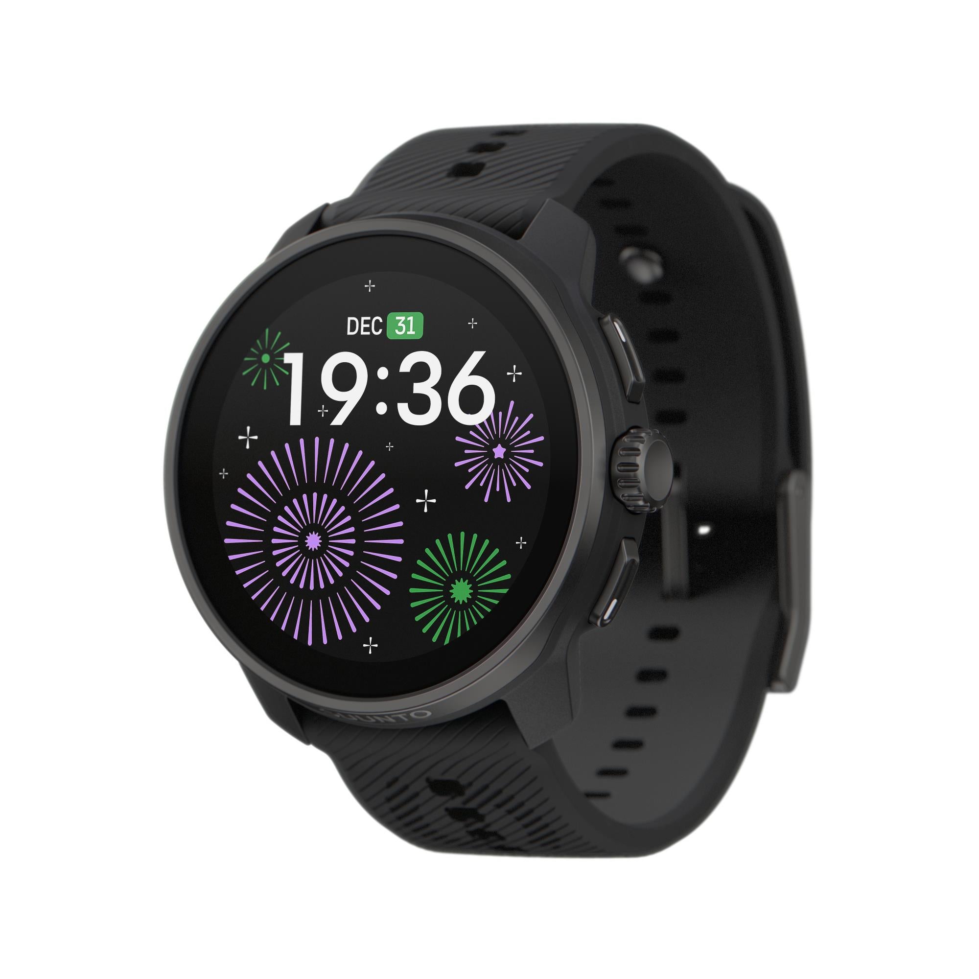 Suunto Race S All Black AMOLED Digital Silicone Strap Unisex Smart Fitness Watch SS051013000