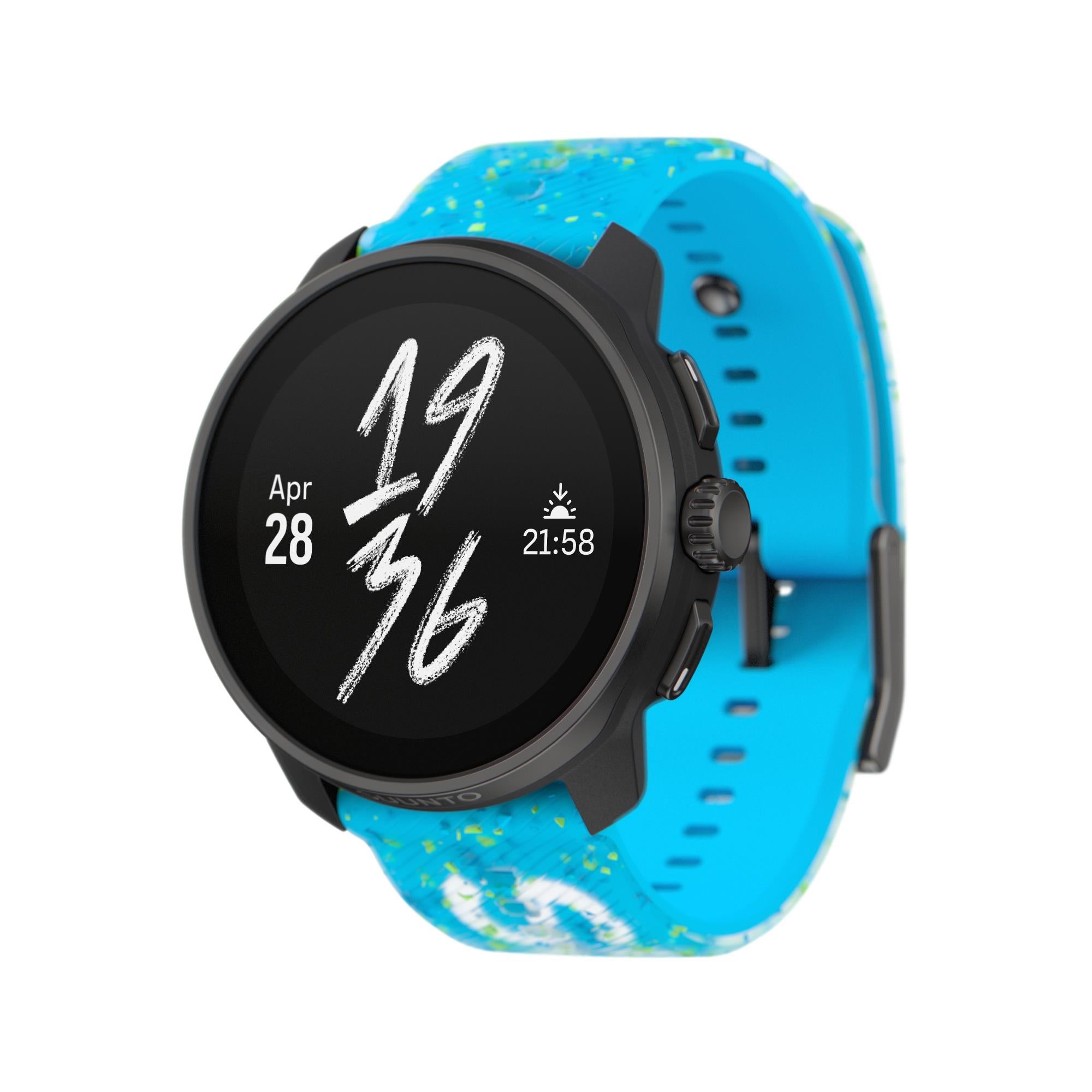 Suunto Race S Power Blue AMOLED Digital Silicone Strap Unisex Smart Fitness Watch SS051015000