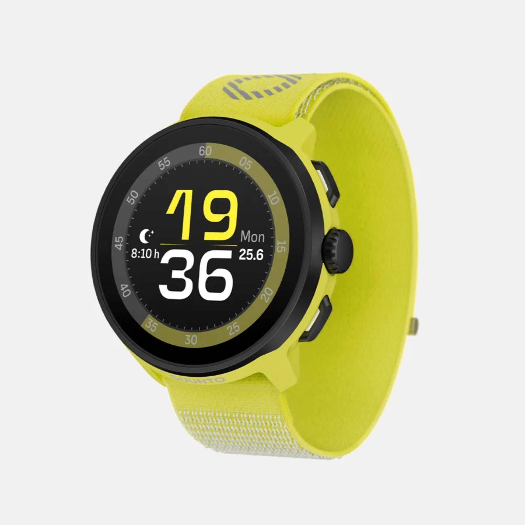 Suunto Run Lime AMOLED Digital Textile Strap Unisex Smart Fitness Watch SS051111000