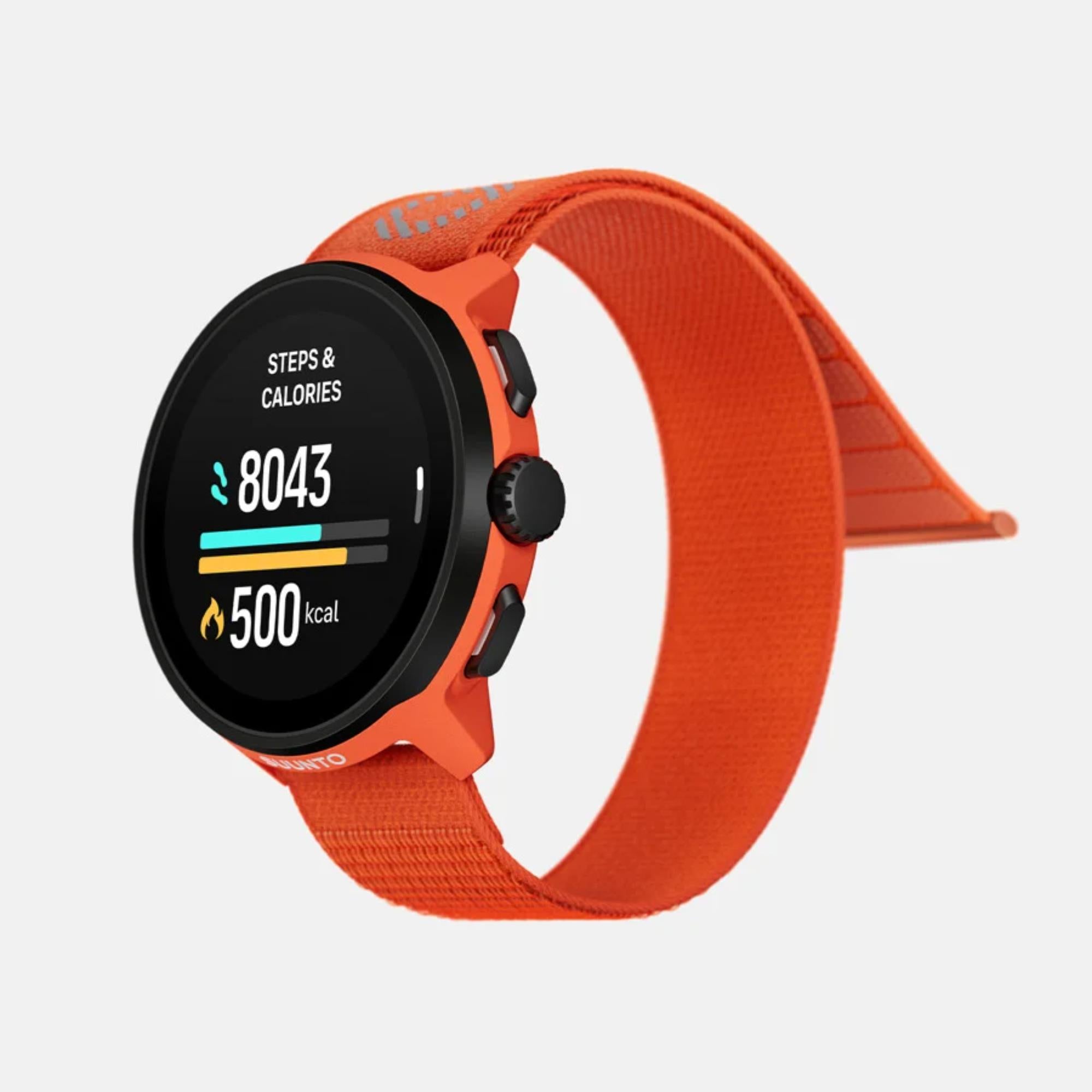 Suunto Run Coral Orange AMOLED Digital Textile Strap Unisex Smart Fitness Watch SS051112000