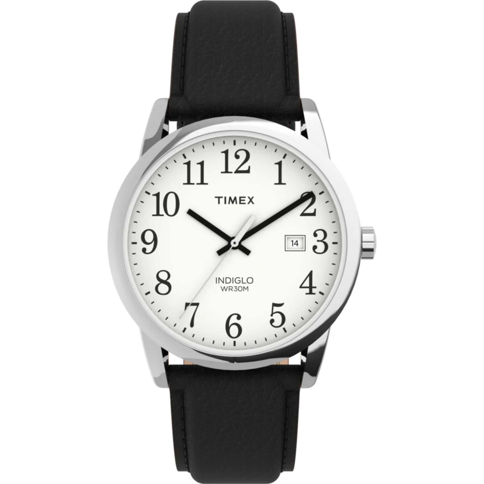 Timex Easy Reader Quartz White Dial Leather Strap Men's Watch TW2P75600