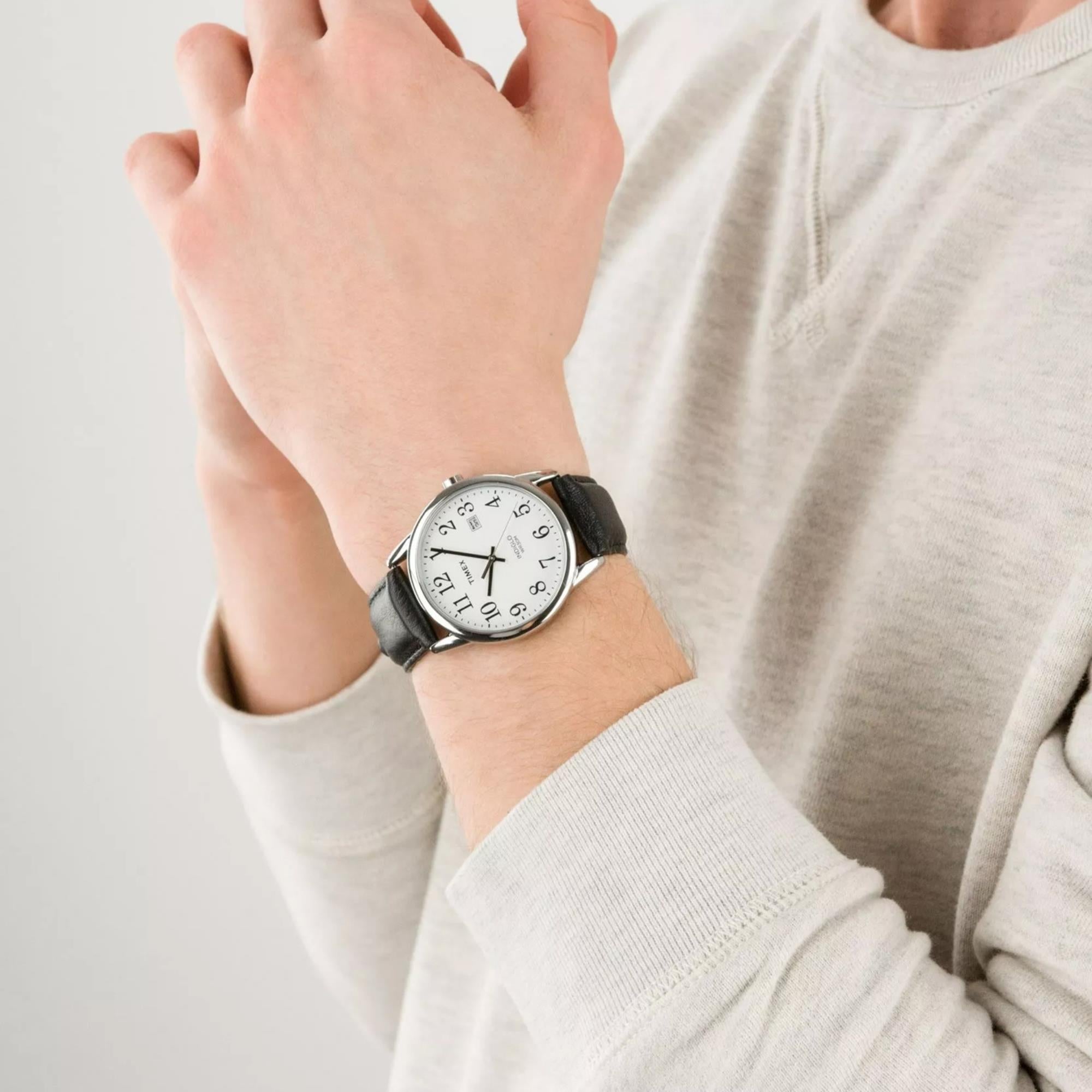 Timex Easy Reader Quartz White Dial Leather Strap Men's Watch TW2P75600