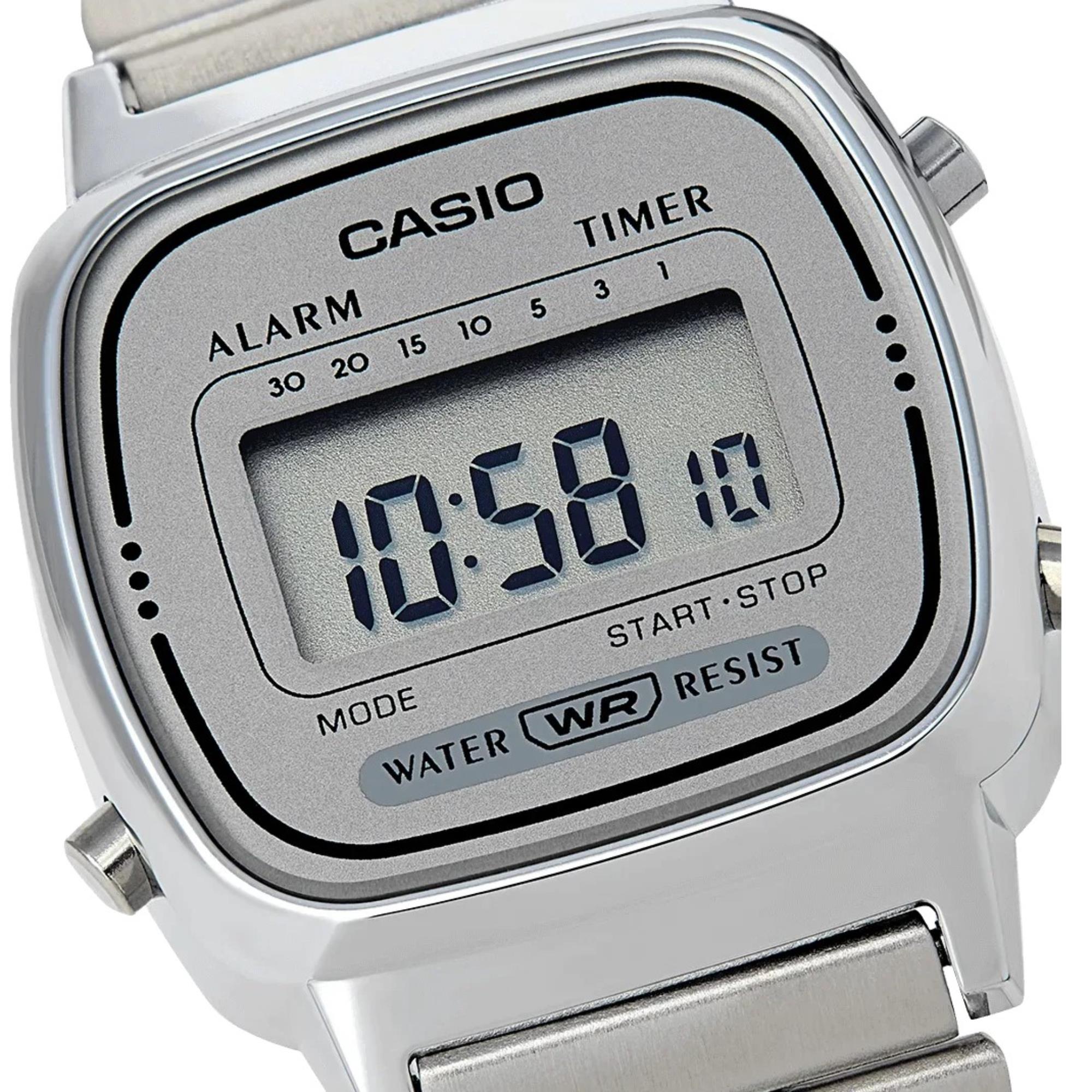 Casio Vintage Retro Quartz Digital Steel Strap Women's Watch LA670WEA-7EF