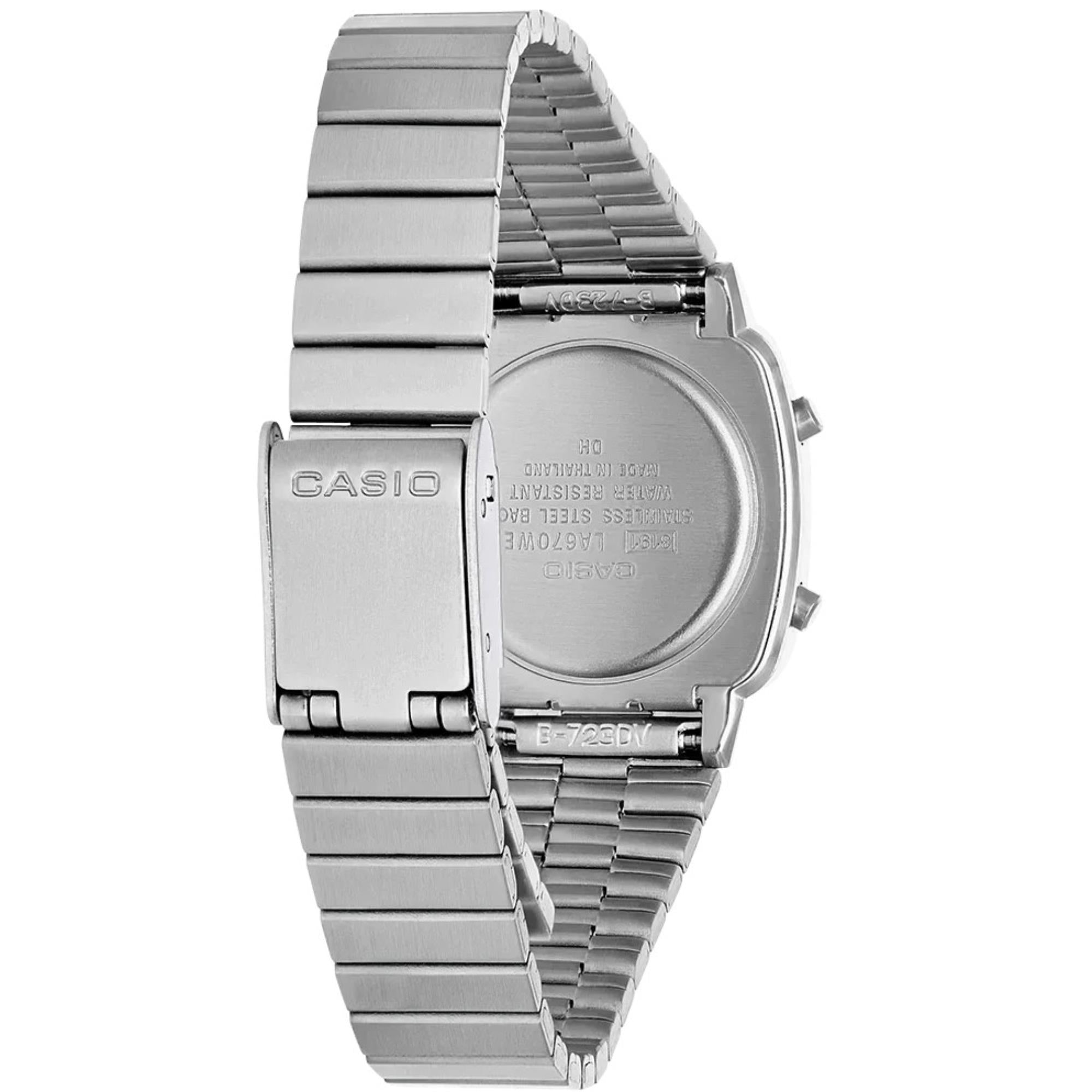 Casio Vintage Retro Quartz Digital Steel Strap Women's Watch LA670WEA-7EF