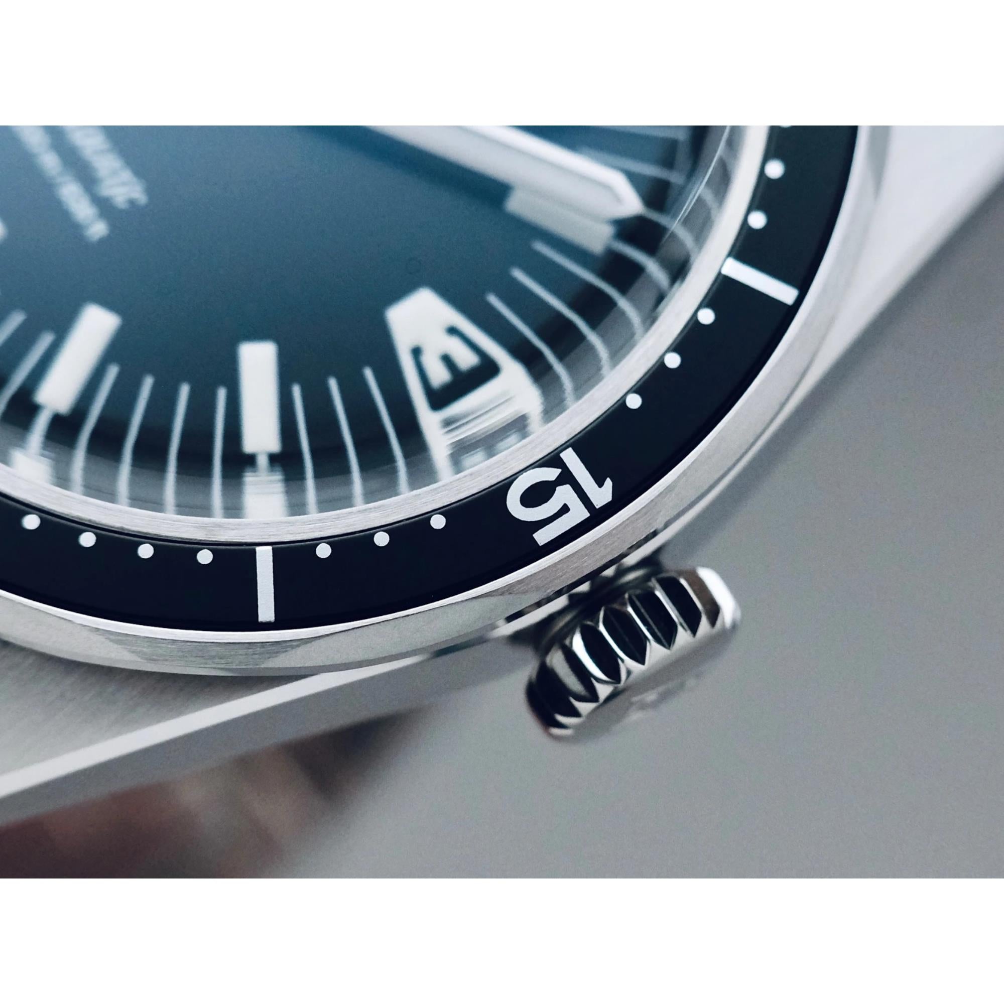 HTD Aquatic Spaceboy Automatic Black Dial Steel Strap Men's Watch A25F09S