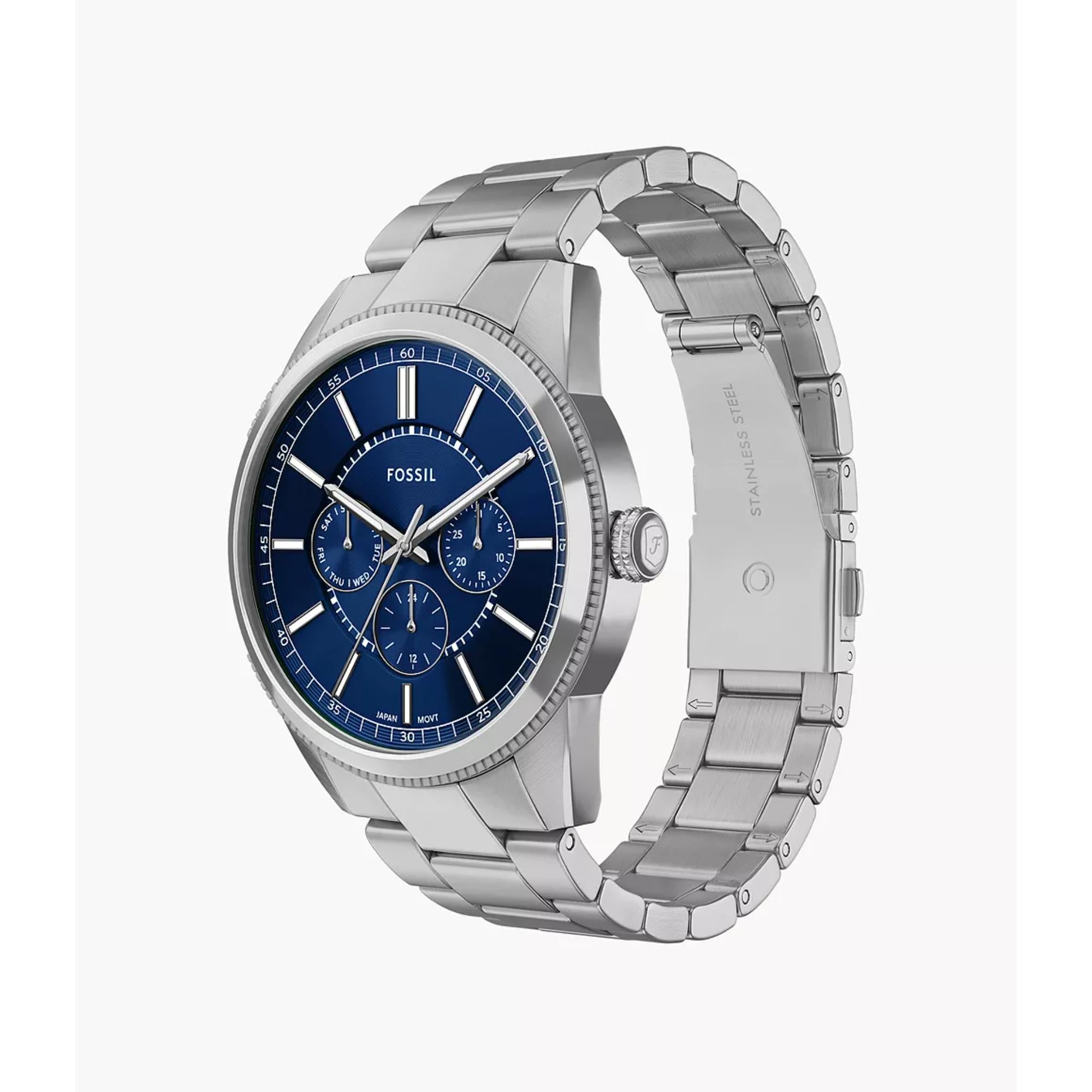 Fossil Pearson Quartz Chronograph Blue Dial Steel Strap Men's Watch FS6134