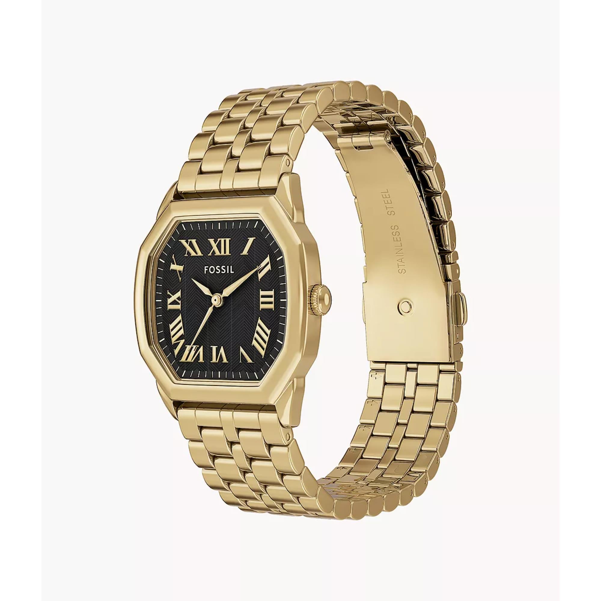 Fossil Harlow Quartz Black Dial Steel Strap Women's Watch ES5433