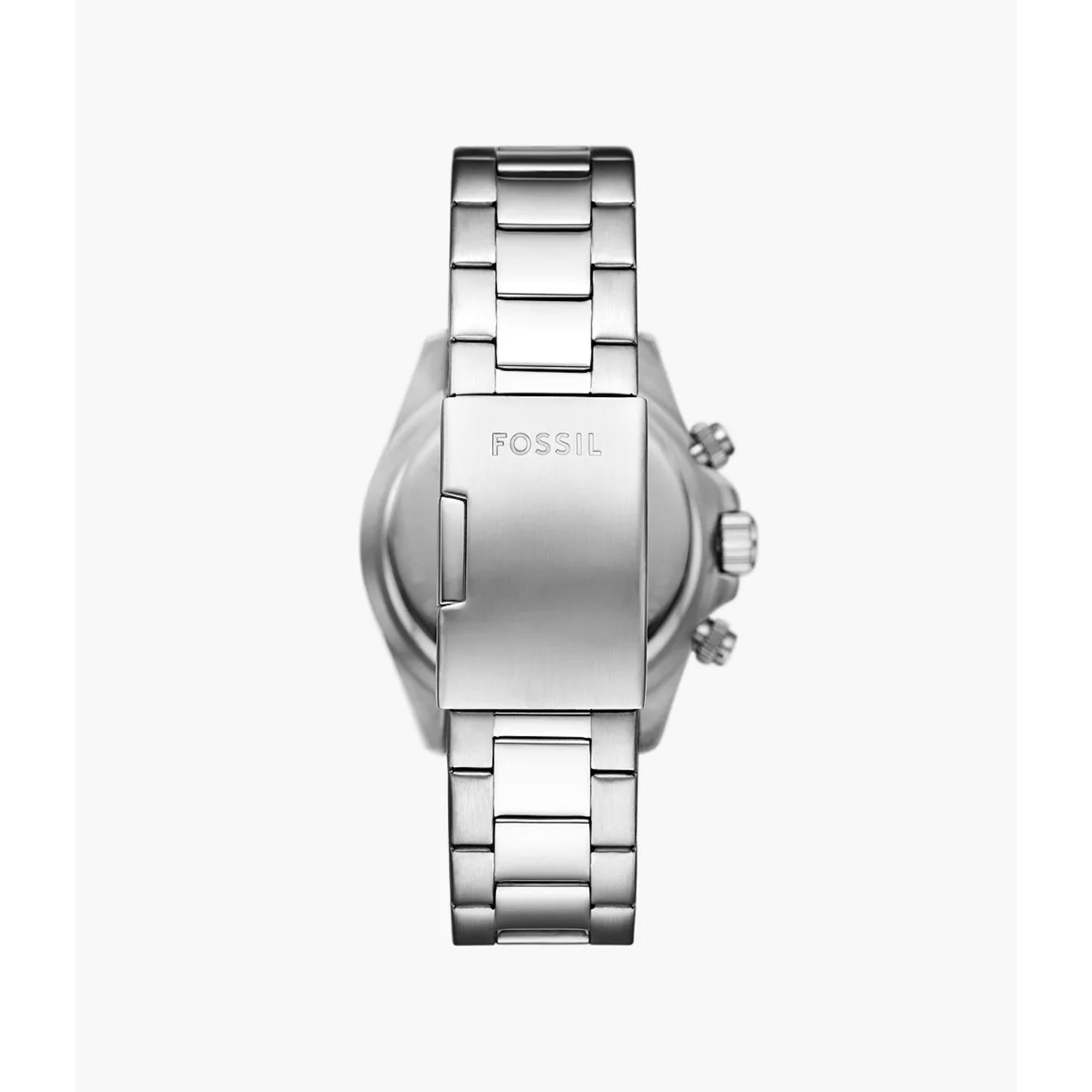 Fossil Autocross Quartz Chronograph Silver Dial Steel Strap Men's Watch FS6124
