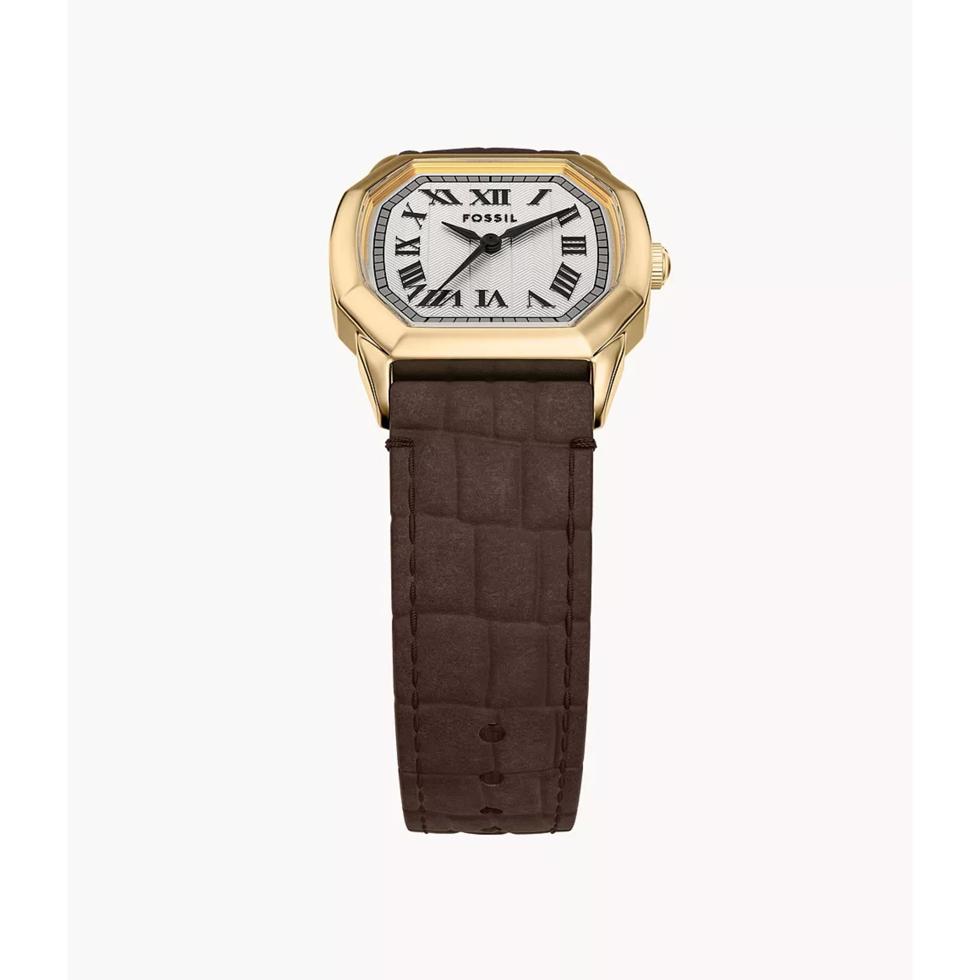 Fossil Harlow Quartz Cream Dial Leather Strap Women's Watch ES5426