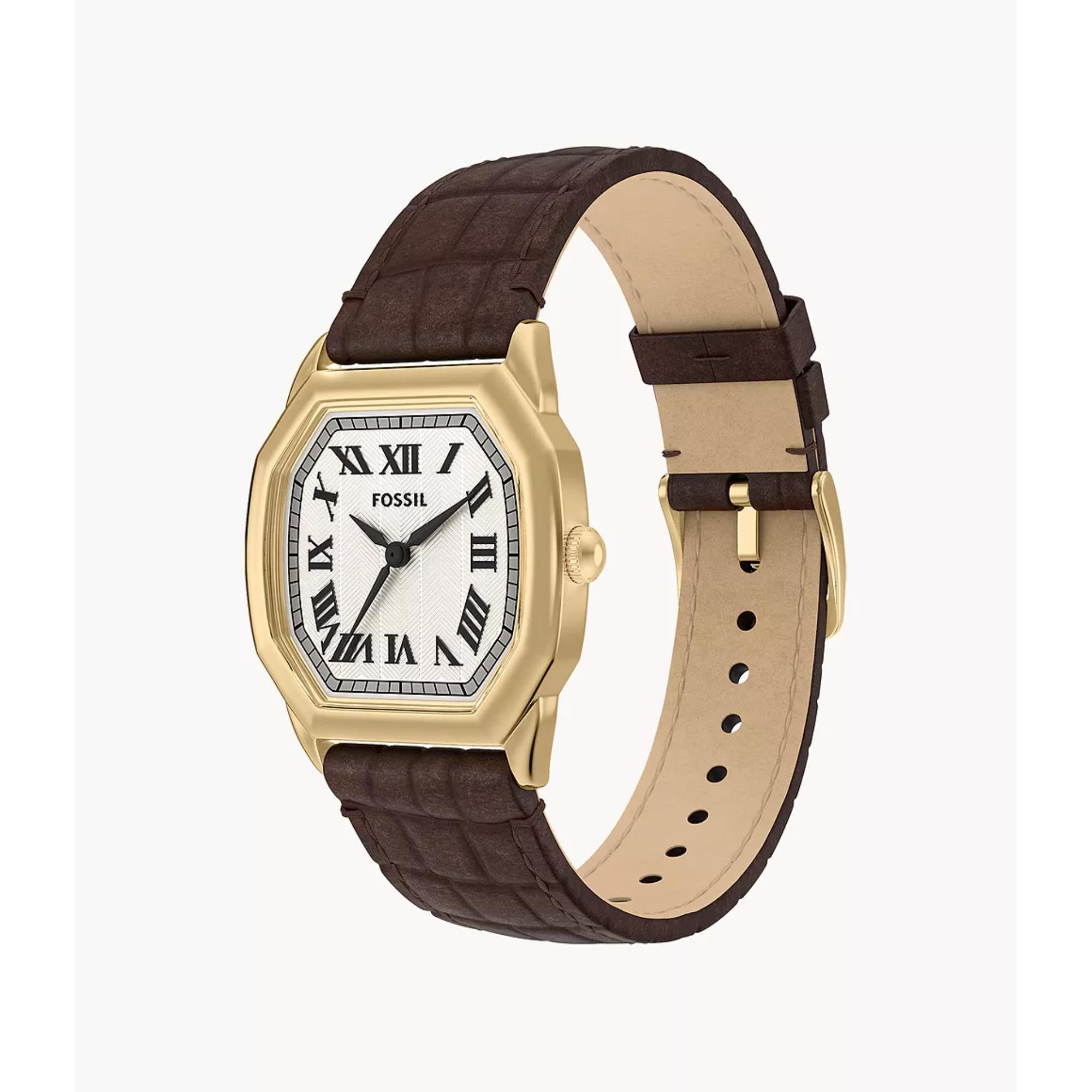 Fossil Harlow Quartz Cream Dial Leather Strap Women's Watch ES5426