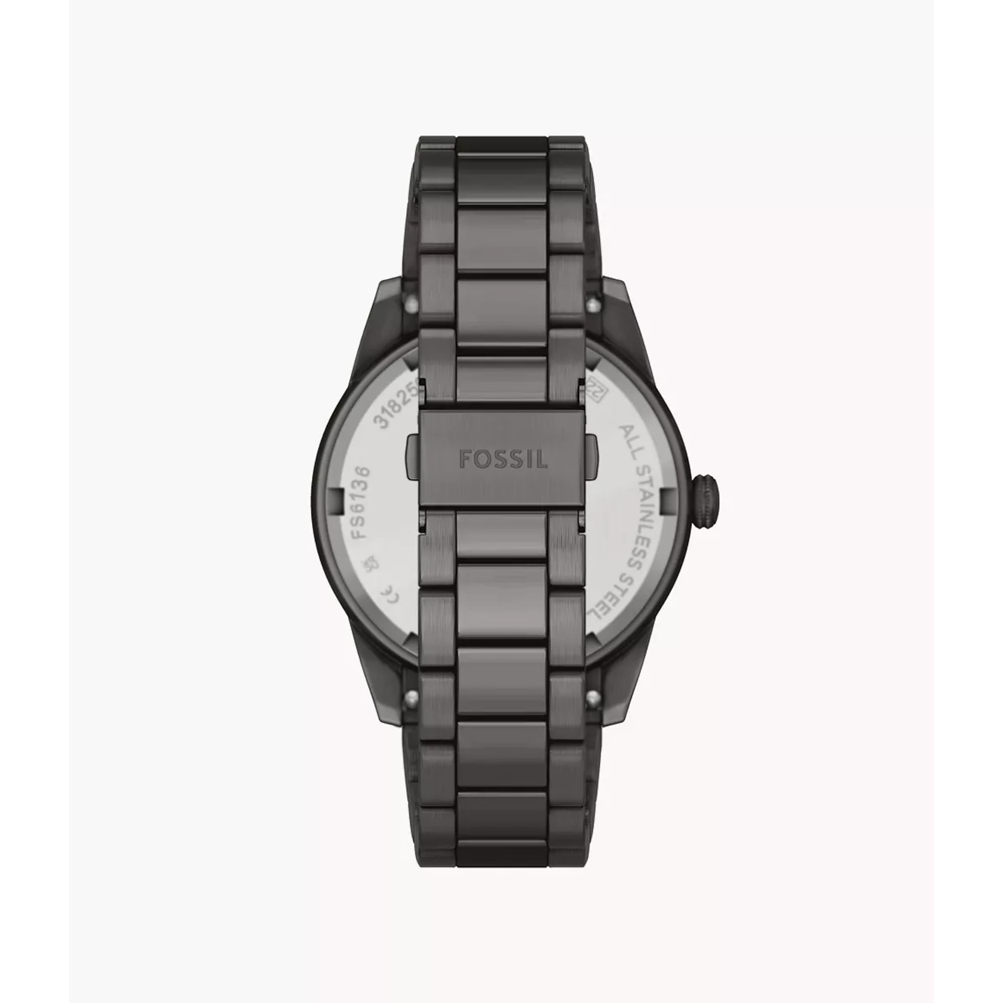 Fossil Pearson Quartz Chronograph Black Dial Steel Strap Men's Watch FS6136