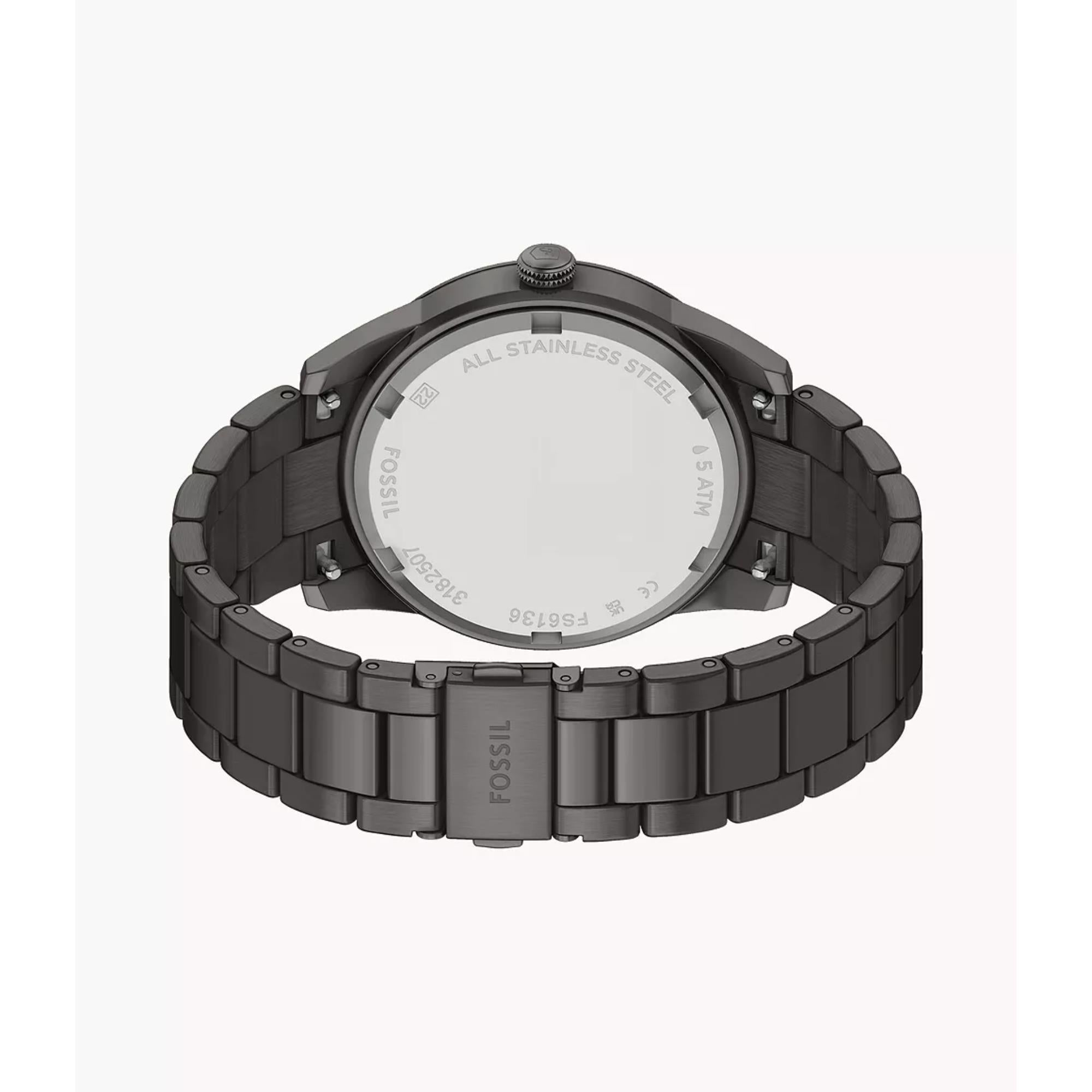 Fossil Pearson Quartz Chronograph Black Dial Steel Strap Men's Watch FS6136
