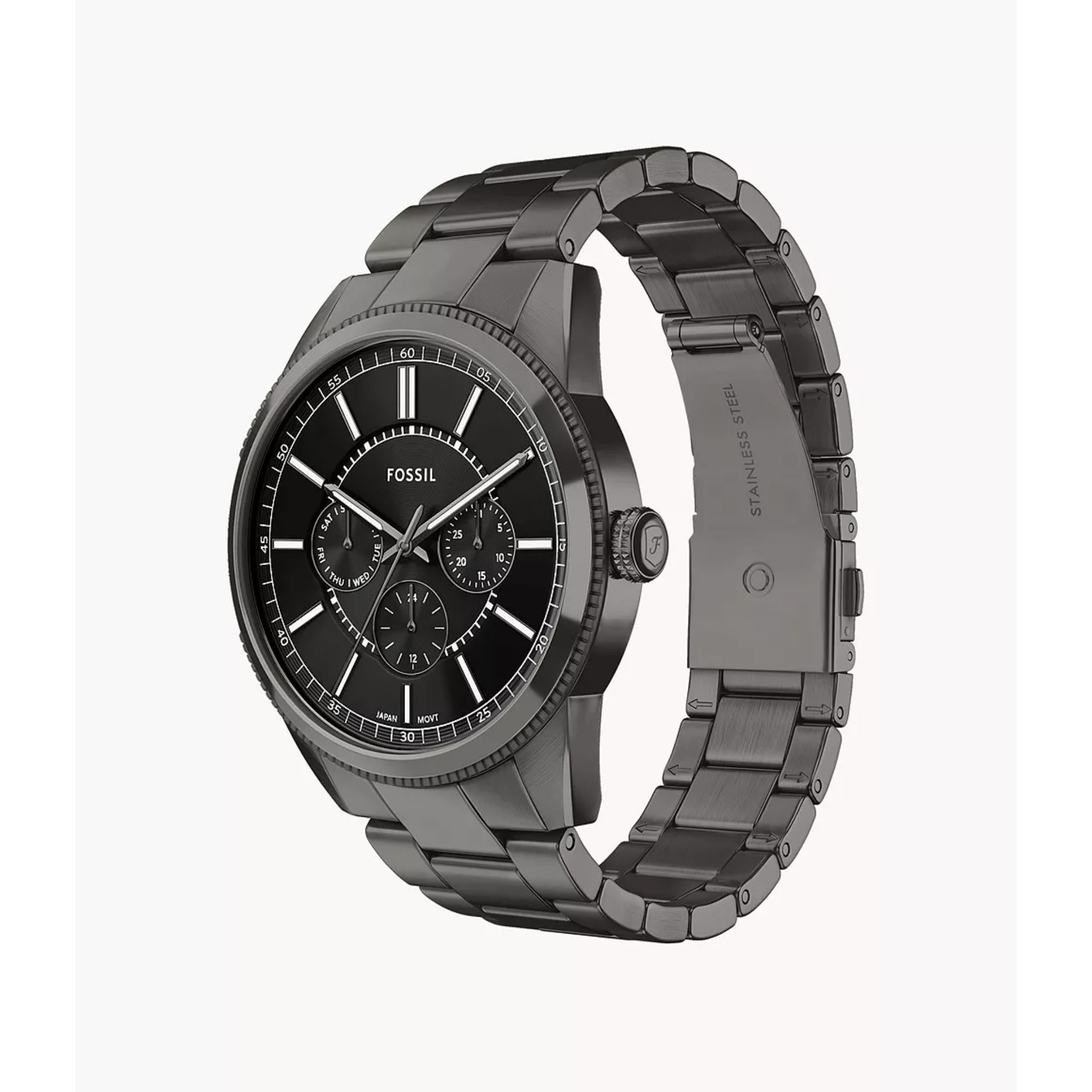 Fossil Pearson Quartz Chronograph Black Dial Steel Strap Men's Watch FS6136