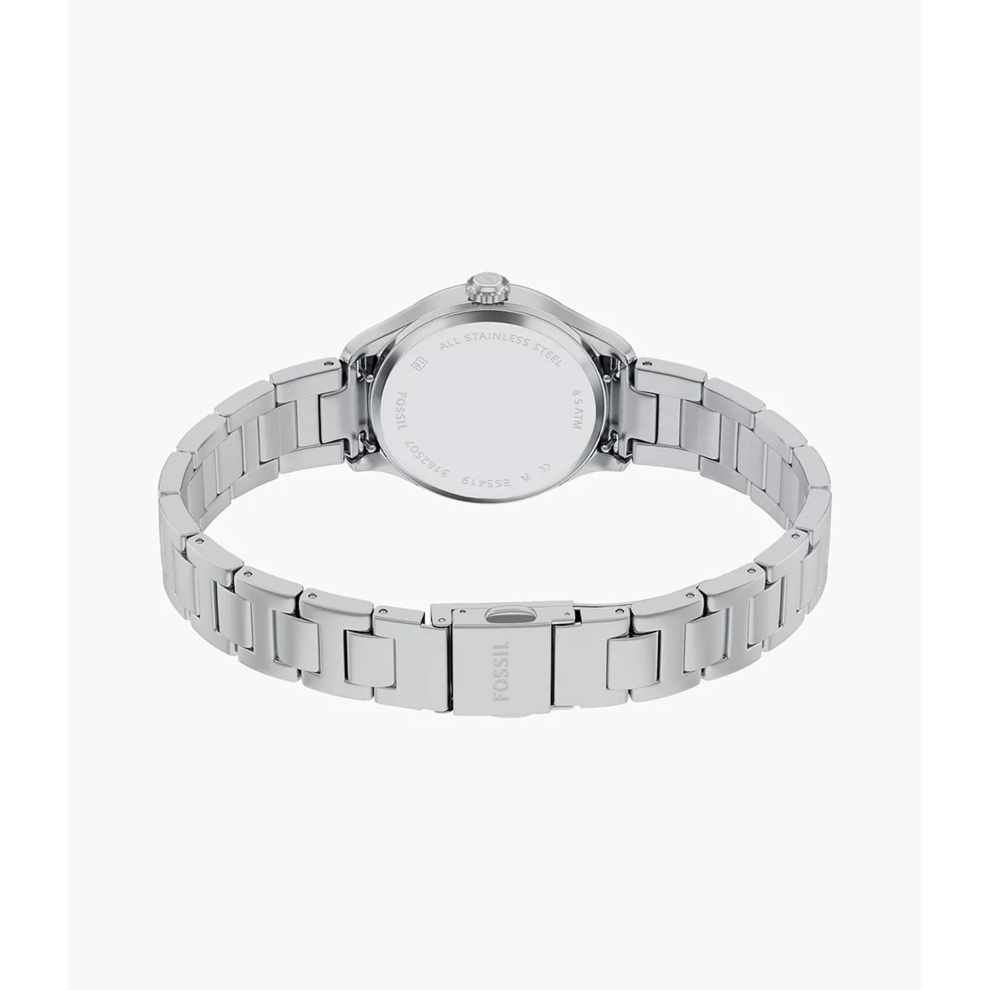 Fossil Gilmore Quartz Silver Dial Steel Strap Women's Watch ES5419