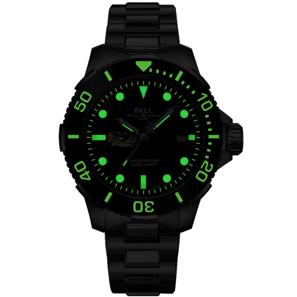 BALL Engineer Hydrocarbon Limited Edition DeepQUEST Protector Black Dial Steel Strap Men's Watch DM3002A-S9C-BK