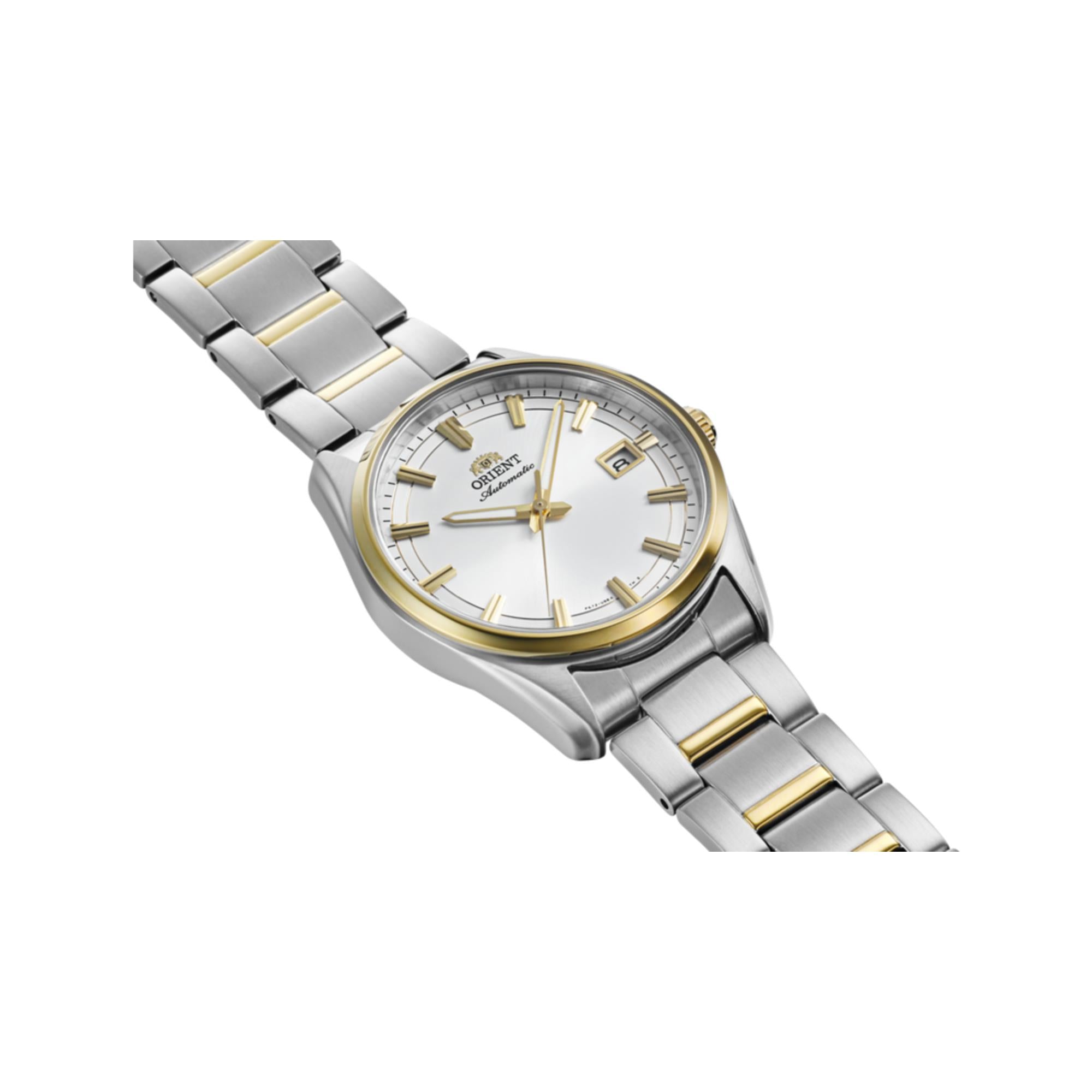 Orient Contemporary Stretto Date Automatic White Dial Steel Strap Men's Watch RA-AC0R01S30B