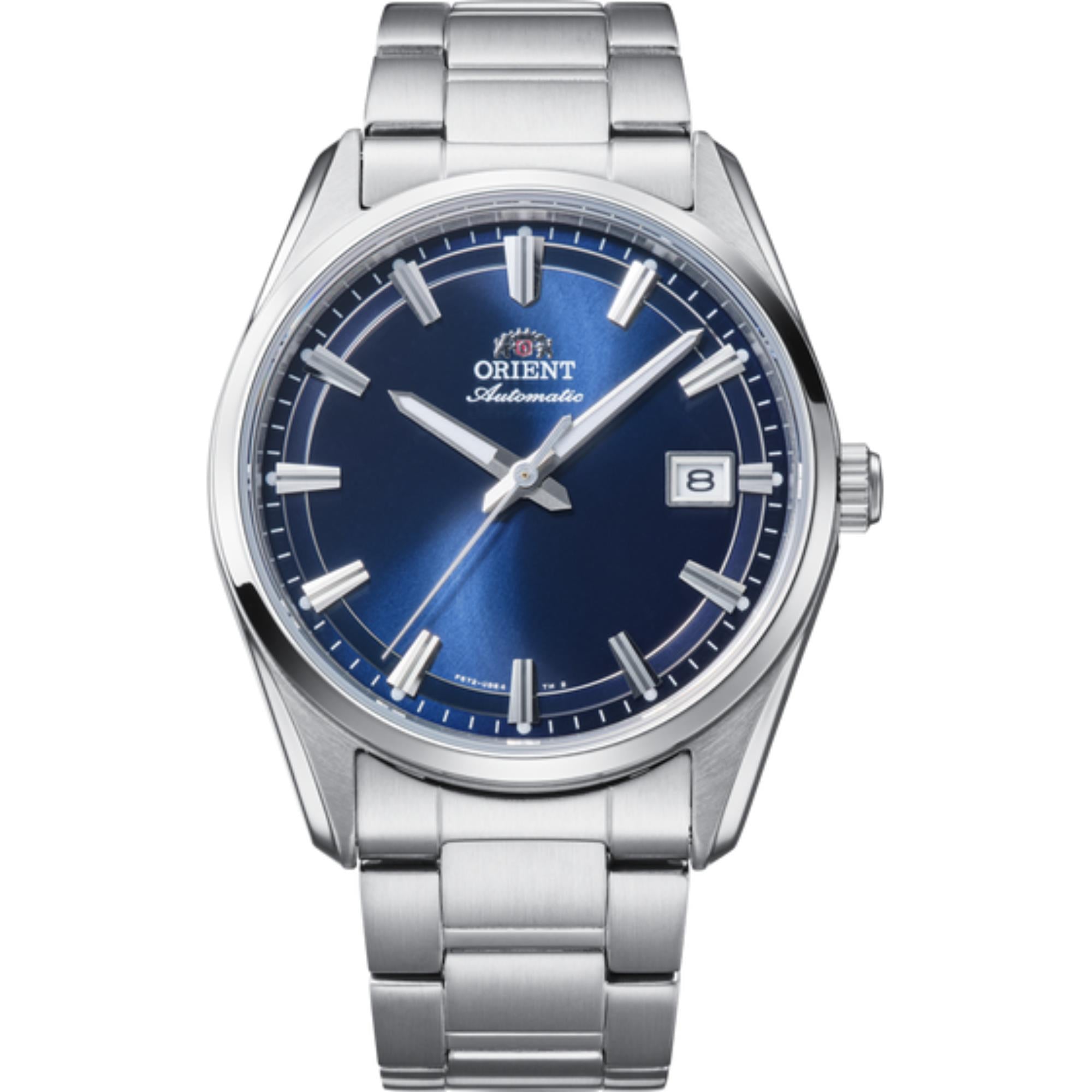 Orient Contemporary Stretto Date Automatic Blue Dial Steel Strap Men's Watch RA-AC0R02L30B