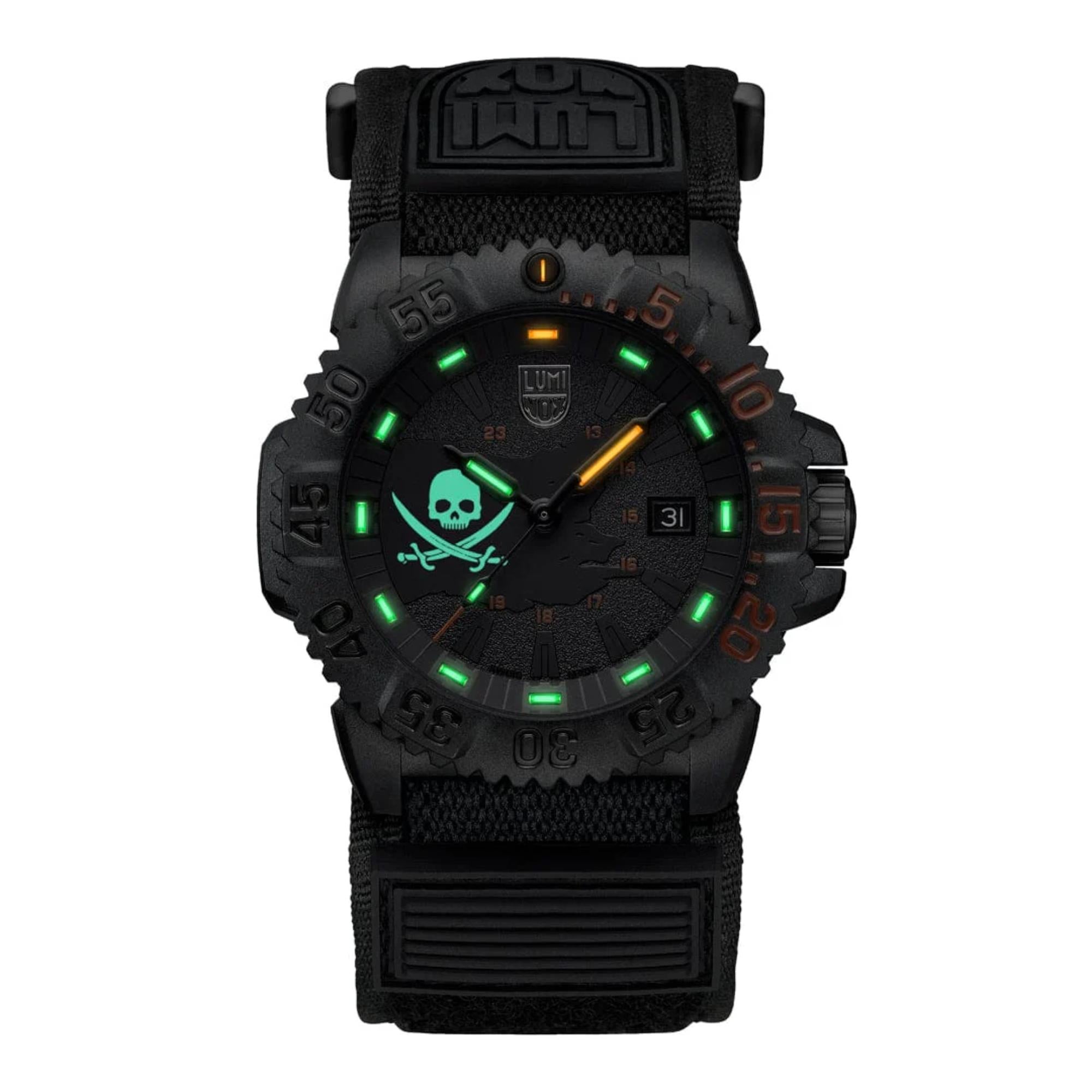 Luminox Navy Seal 3050 Pirate Watch Limited Edition Black Dial Velcro Fast Strap Men's Watch XS.3051.PIR.LE