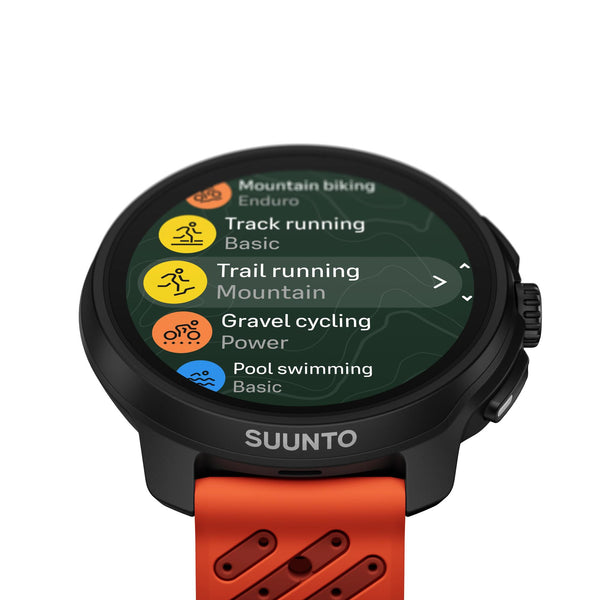 Suunto Race 2 Coral Orange AMOLED Digital Silicone Strap Unisex Smart Fitness Watch SS051241000