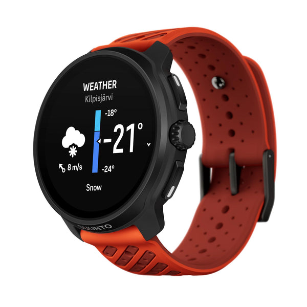 Suunto Race 2 Coral Orange AMOLED Digital Silicone Strap Unisex Smart Fitness Watch SS051241000
