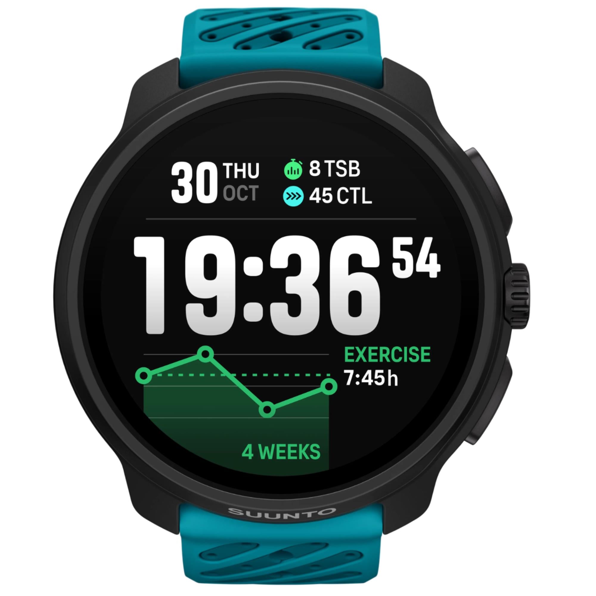 Suunto Race 2 Wave Blue AMOLED Digital Silicone Strap Unisex Smart Fitness Watch SS051242000