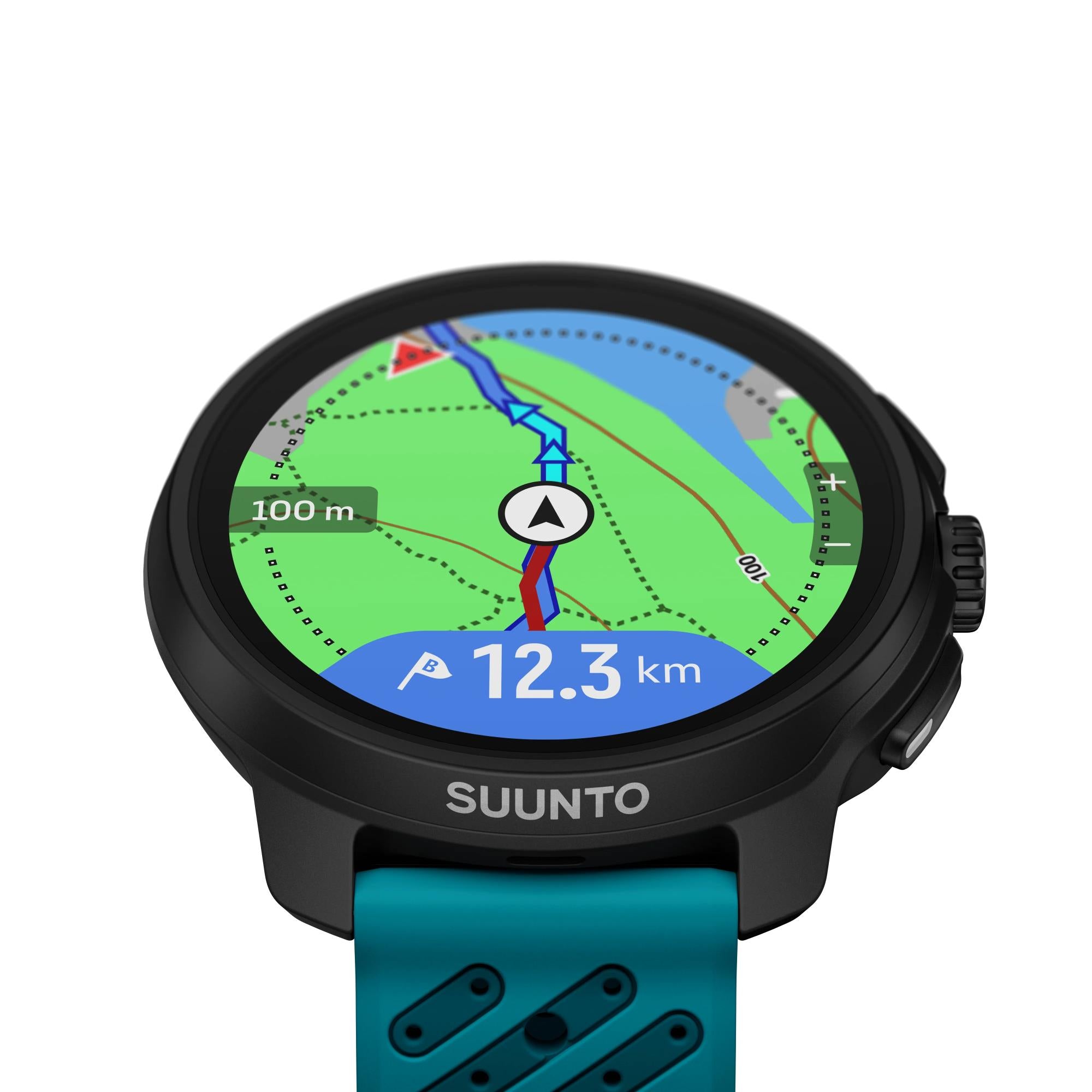 Suunto Race 2 Wave Blue AMOLED Digital Silicone Strap Unisex Smart Fitness Watch SS051242000