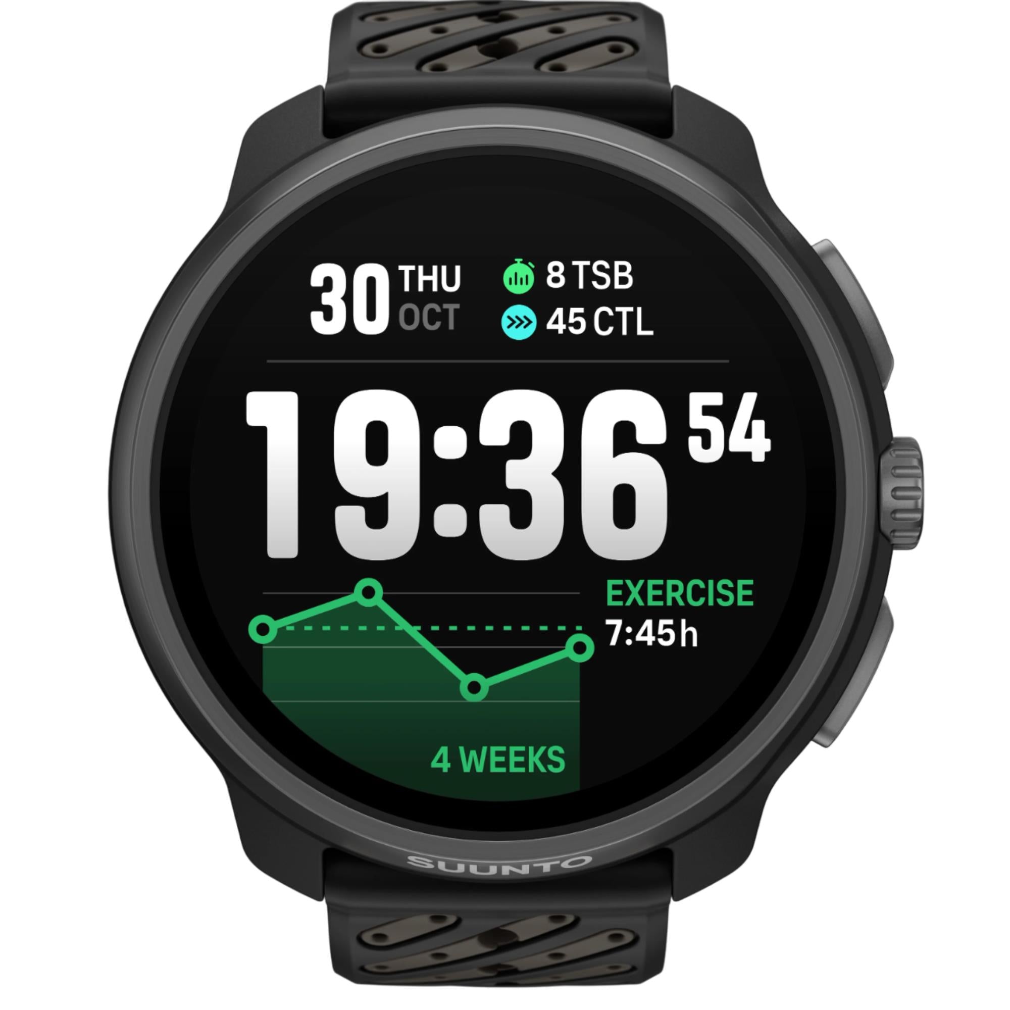 Suunto Race 2 Titanium Black AMOLED Digital Silicone Strap Unisex Smart Fitness Watch SS051202000