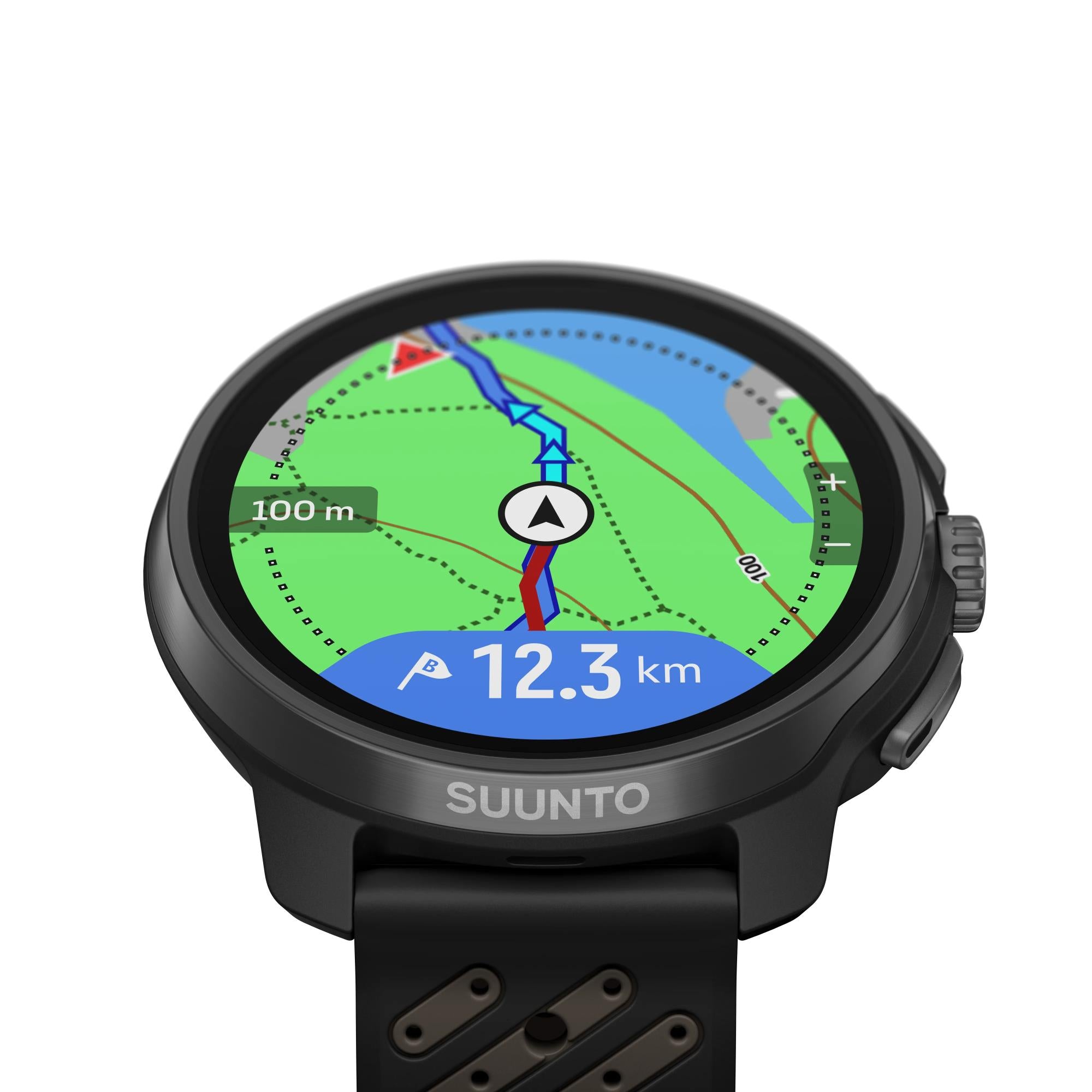 Suunto Race 2 Titanium Black AMOLED Digital Silicone Strap Unisex Smart Fitness Watch SS051202000
