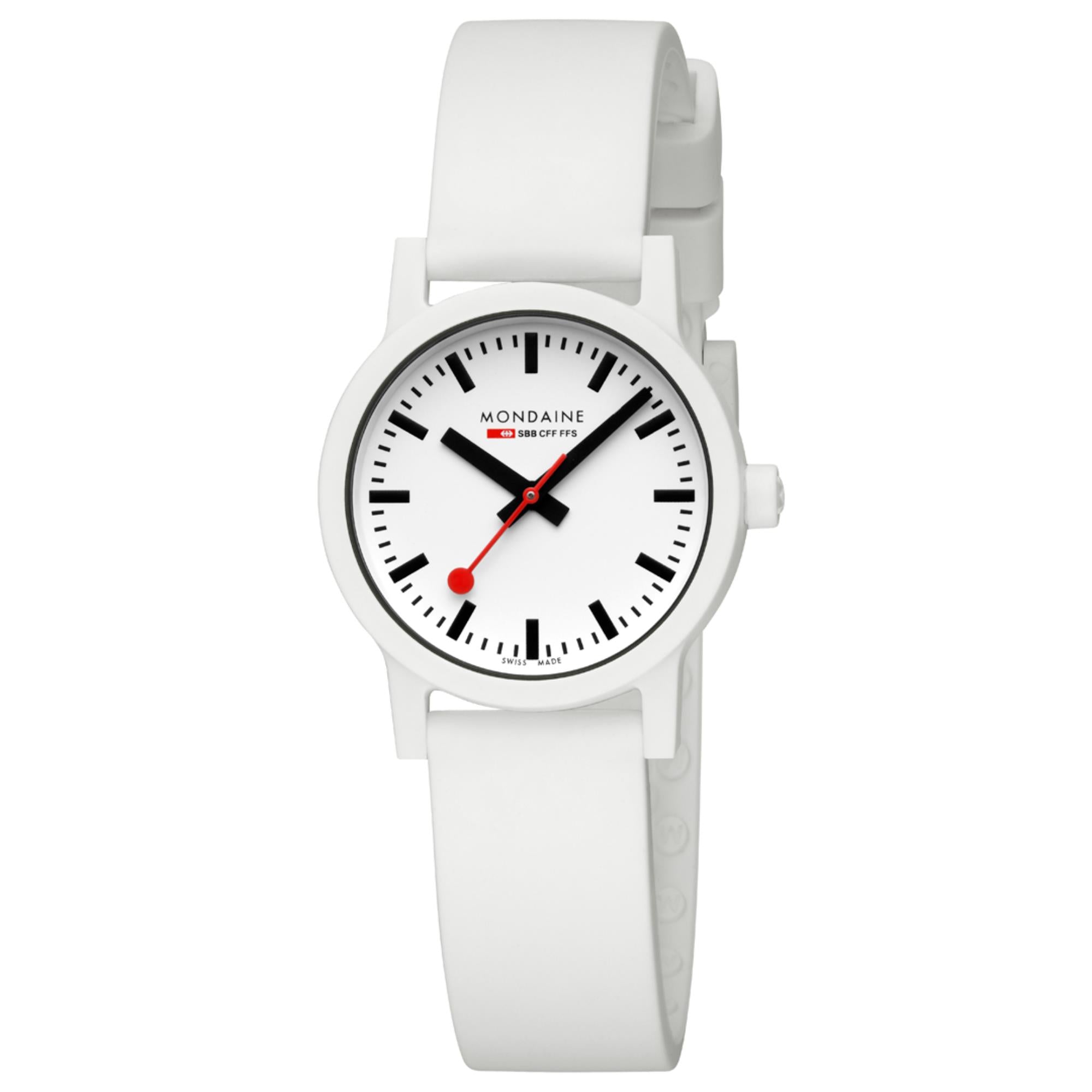 Mondaine Essence Quartz White Dial Silicone Strap Women's Watch MS1.32110.RA