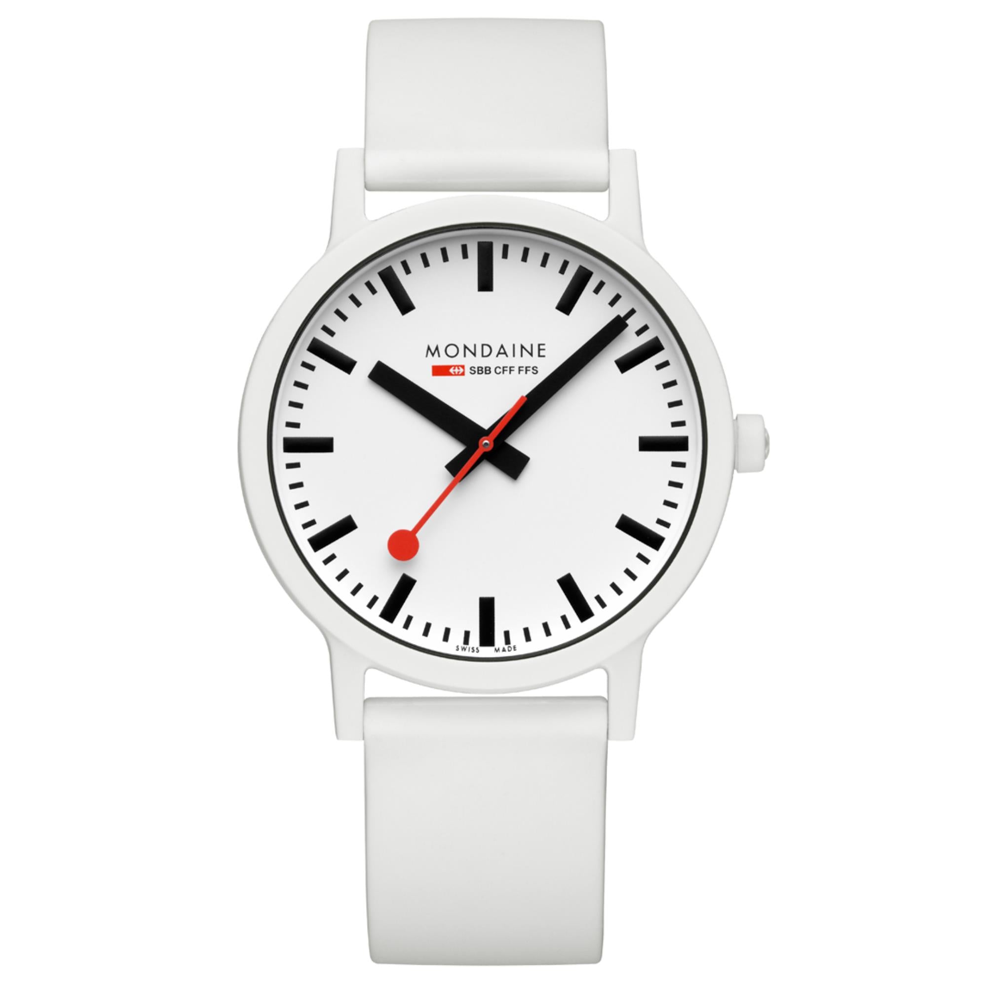 Mondaine Essence Quartz White Dial Silicone Strap Men's Watch MS1.41110.RA