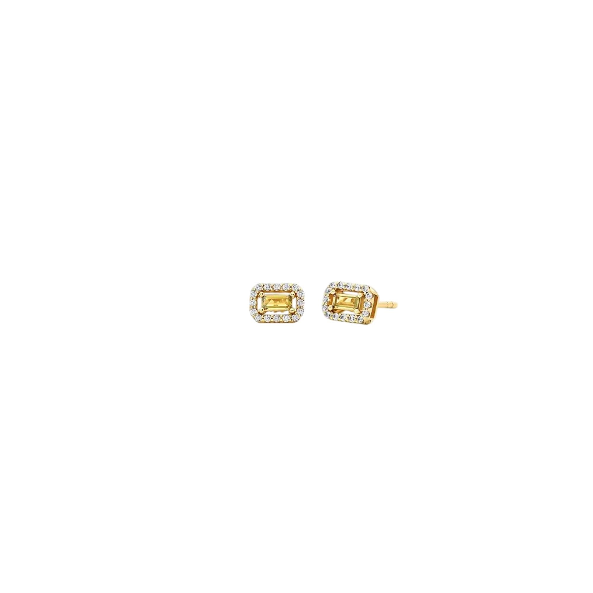 Michael Kors 14k Gold-Plated Sterling Silver Emerald Cut Stud Women's Earrings MKC1825710