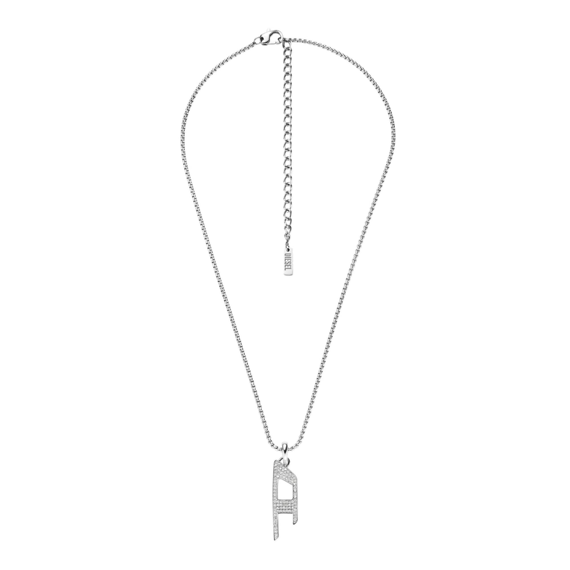 Diesel Stainless Steel Glitz Pendant Unisex Necklace DX1624040
