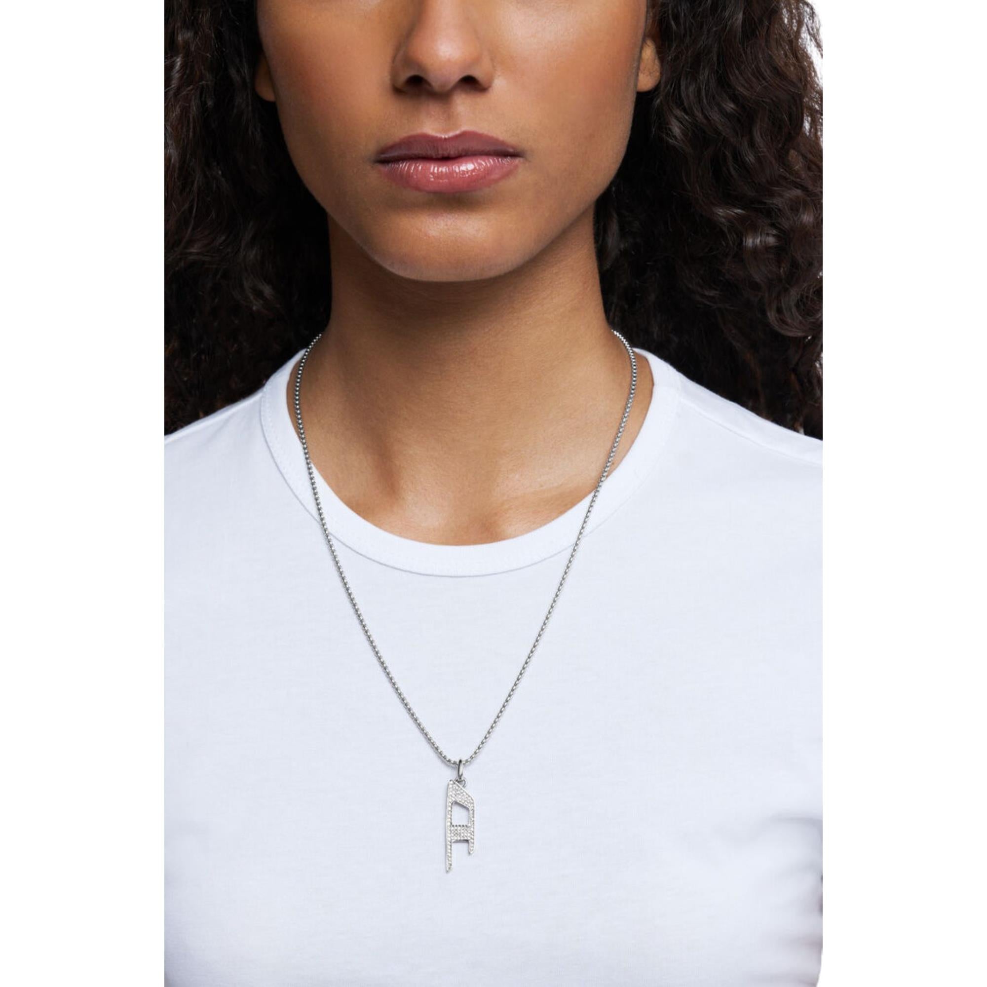 Diesel Stainless Steel Glitz Pendant Unisex Necklace DX1624040