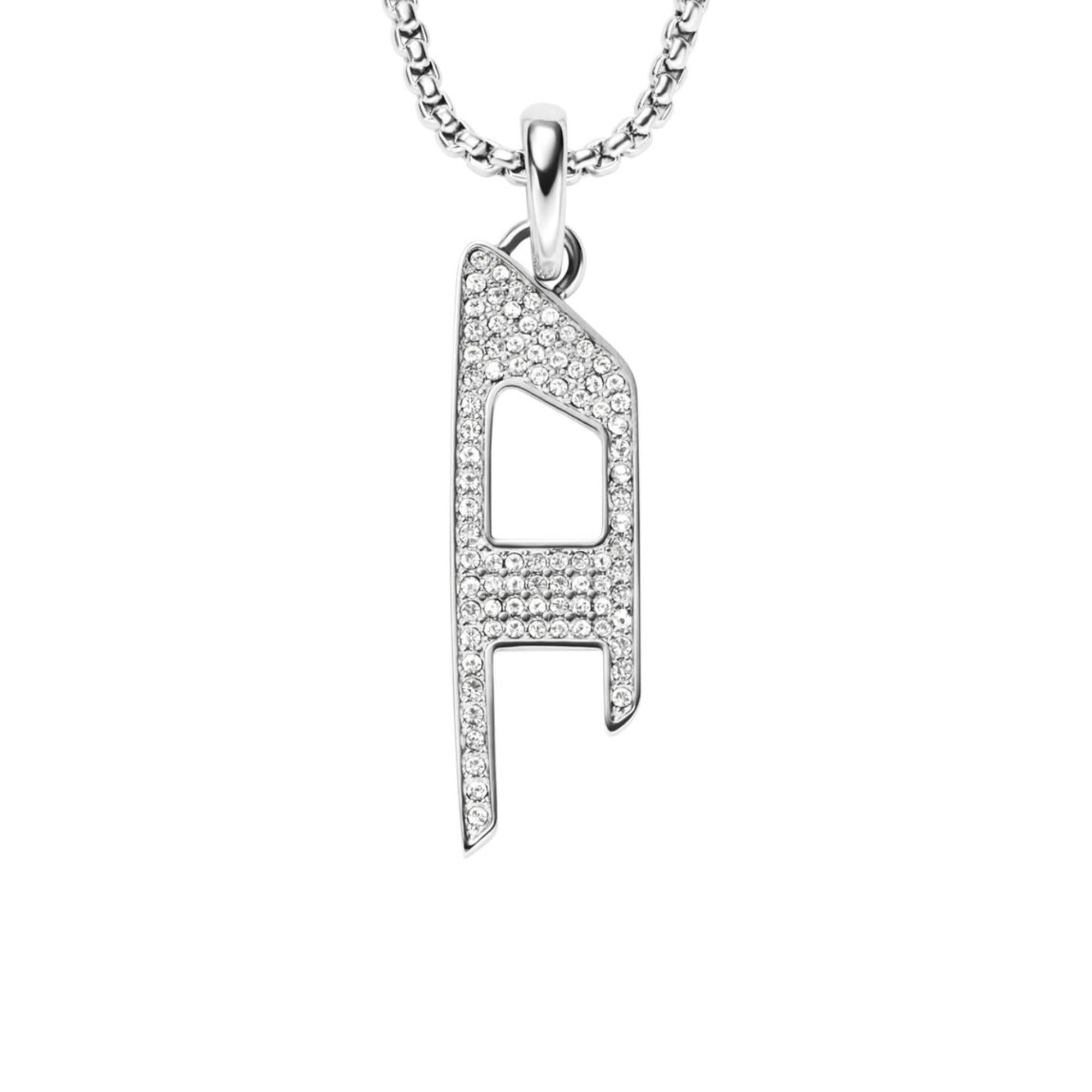 Diesel Stainless Steel Glitz Pendant Unisex Necklace DX1624040