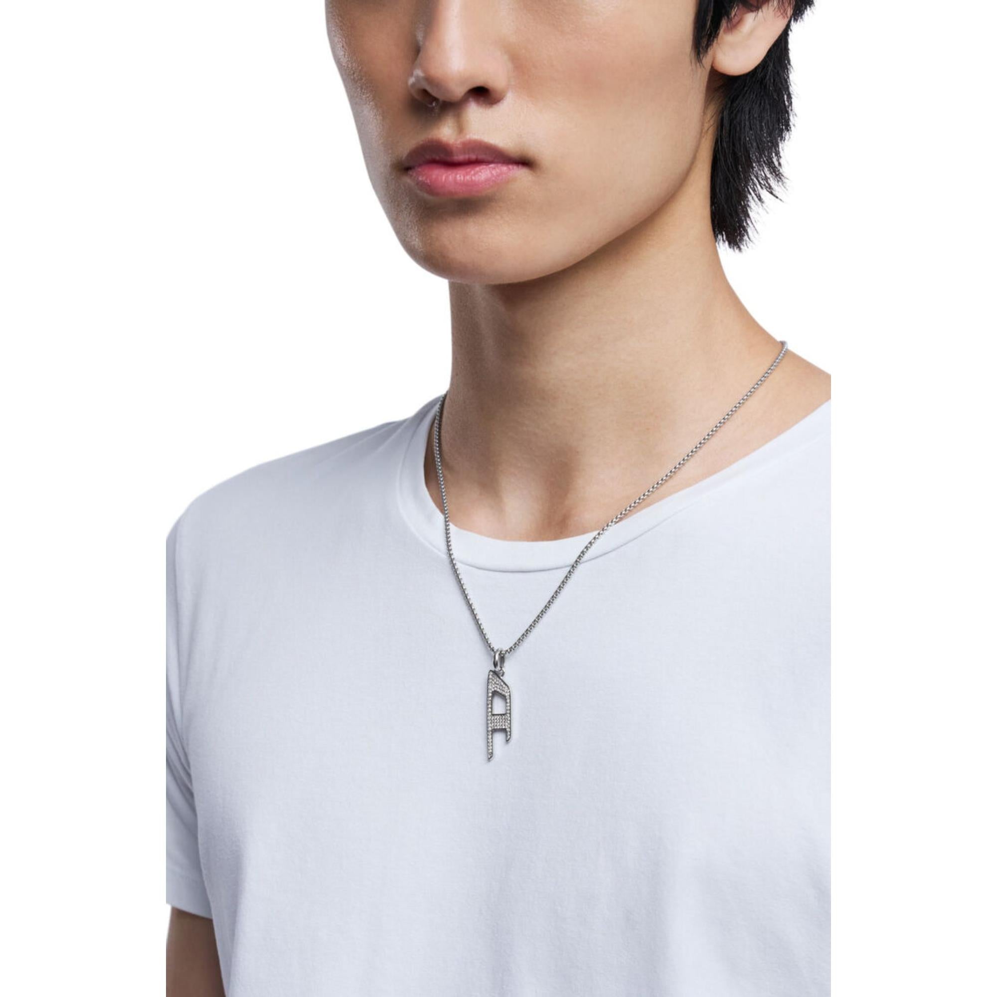 Diesel Stainless Steel Glitz Pendant Unisex Necklace DX1624040