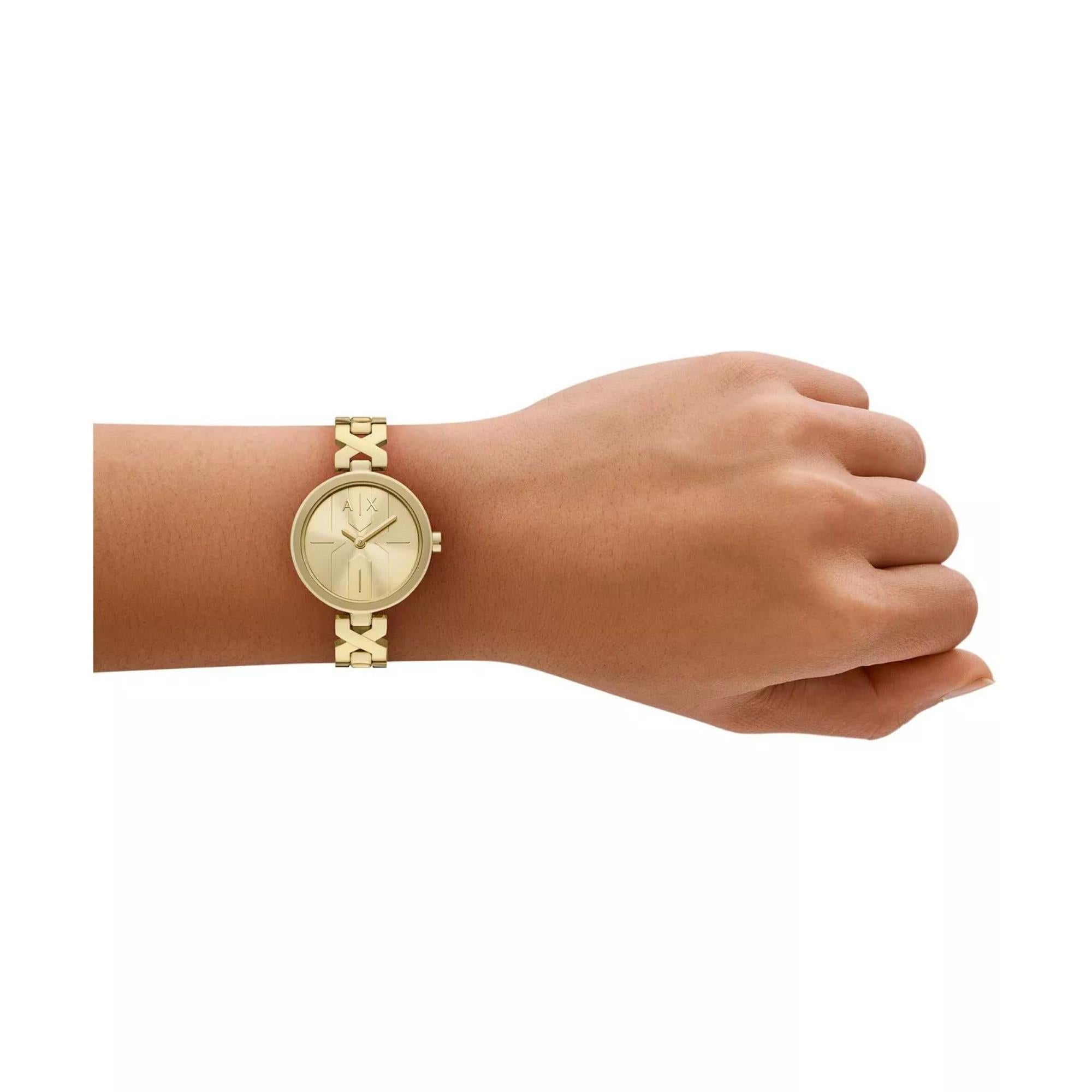 Armani Exchange Ava Quartz Gold Dial Steel Strap Women's Watch AX5831