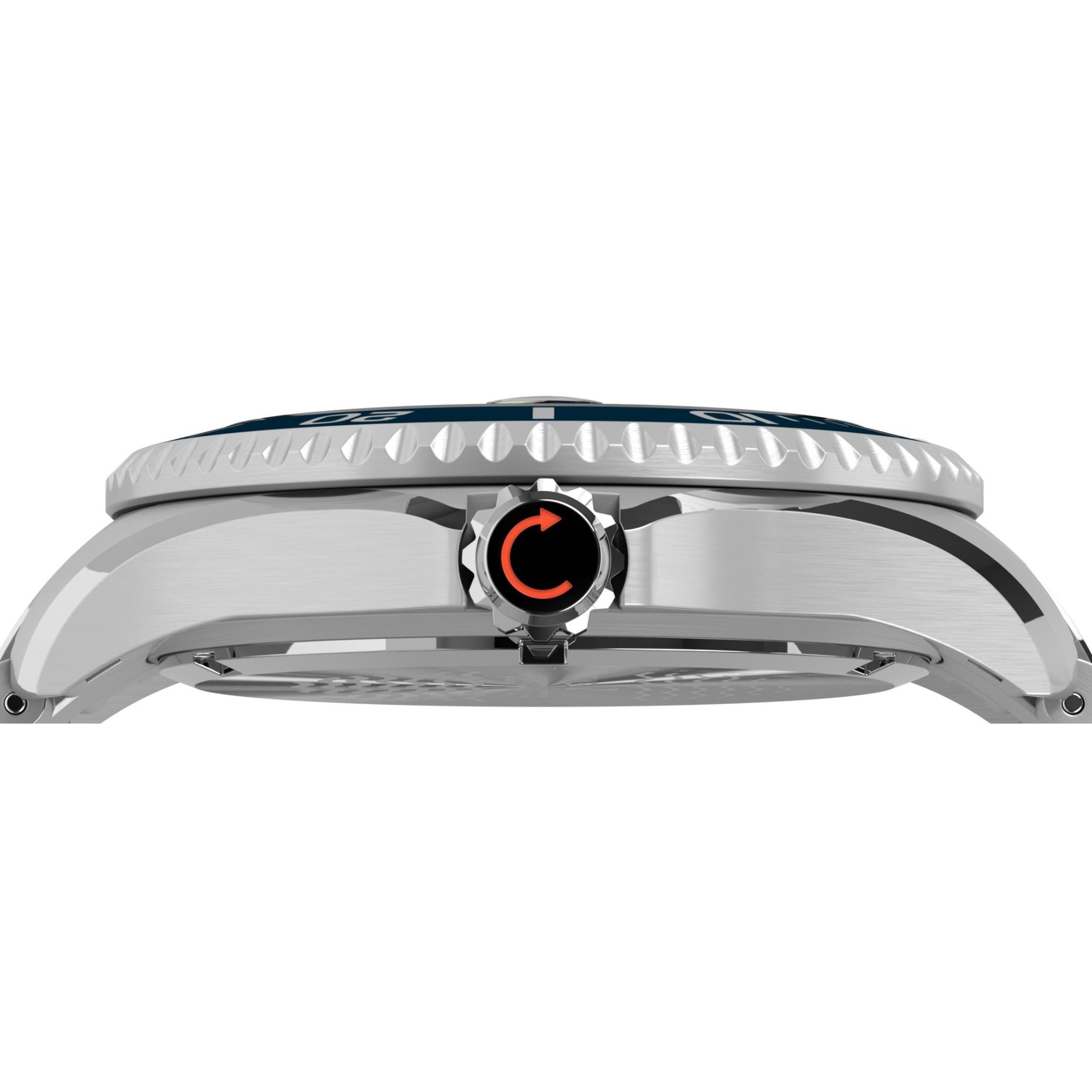 Timex Deepwater Meridian Quartz Blue Dial Steel Strap Men's Watch TW2W81900
