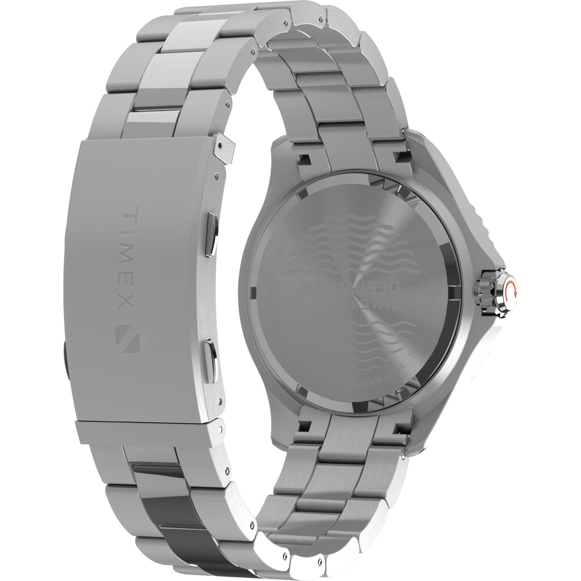 Timex Deepwater Meridian Quartz Black Dial Steel Strap Men's Watch TW2W82000