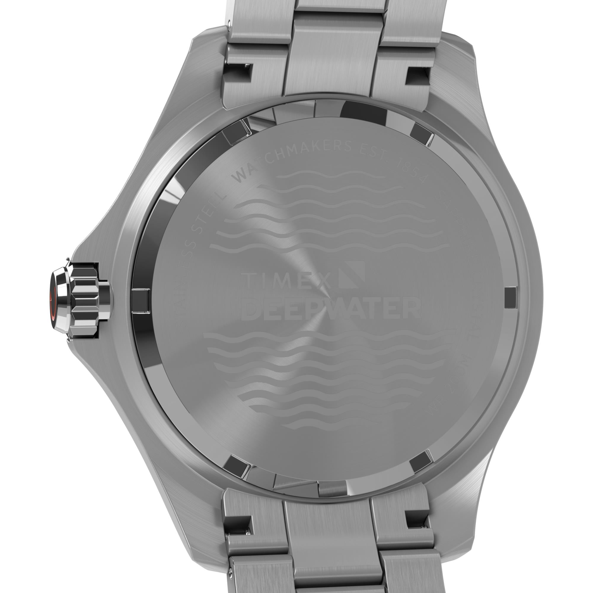 Timex Deepwater Meridian Quartz Black Dial Steel Strap Men's Watch TW2W82000