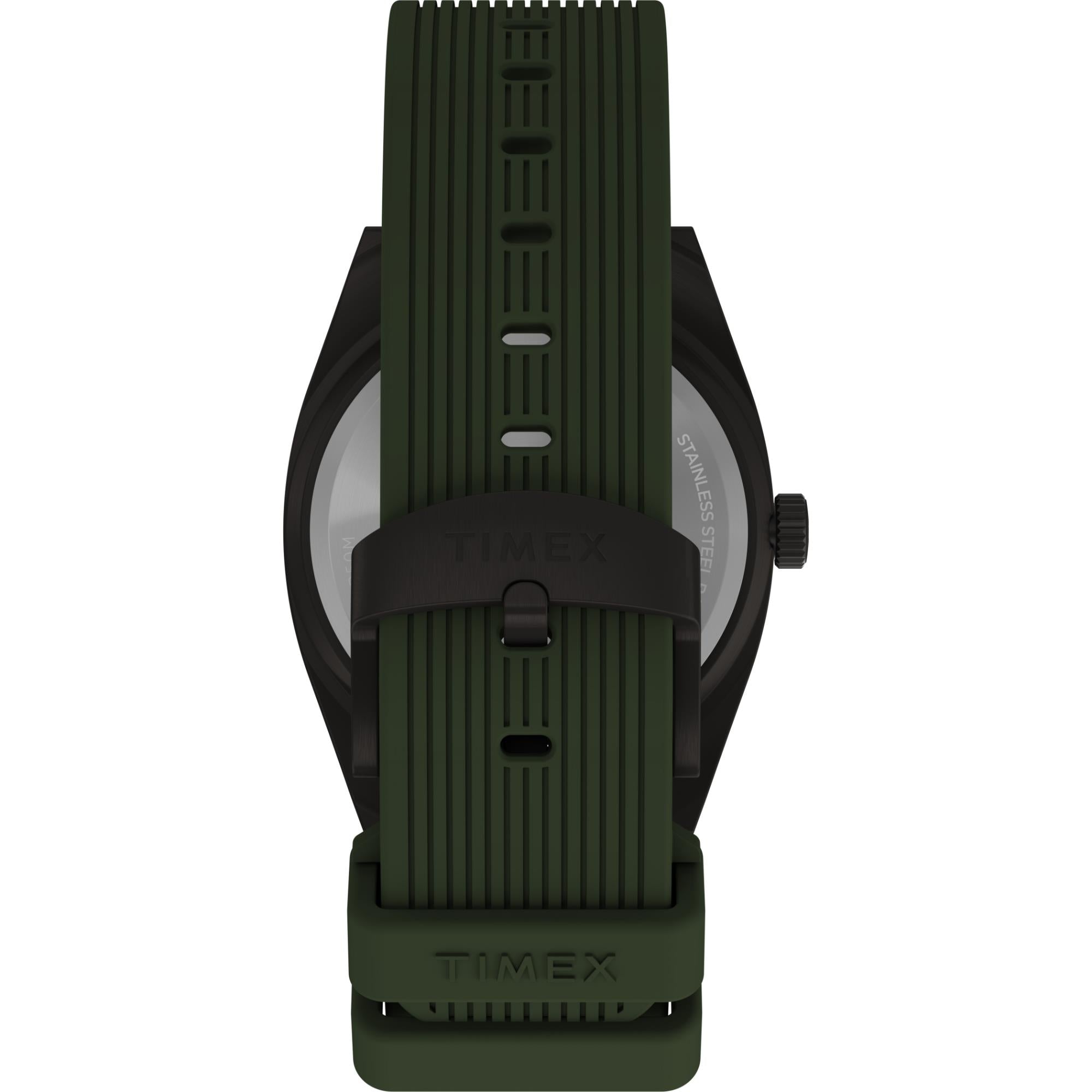 Timex Expedition 39mm Black Dial Green Silicone Watch TW2Y18000