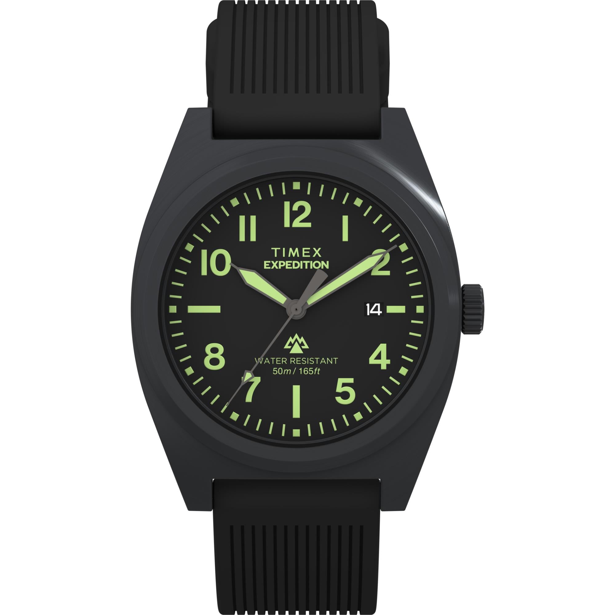 Timex Expedition 39mm Black Dial Black Silicone Watch TW2Y18100