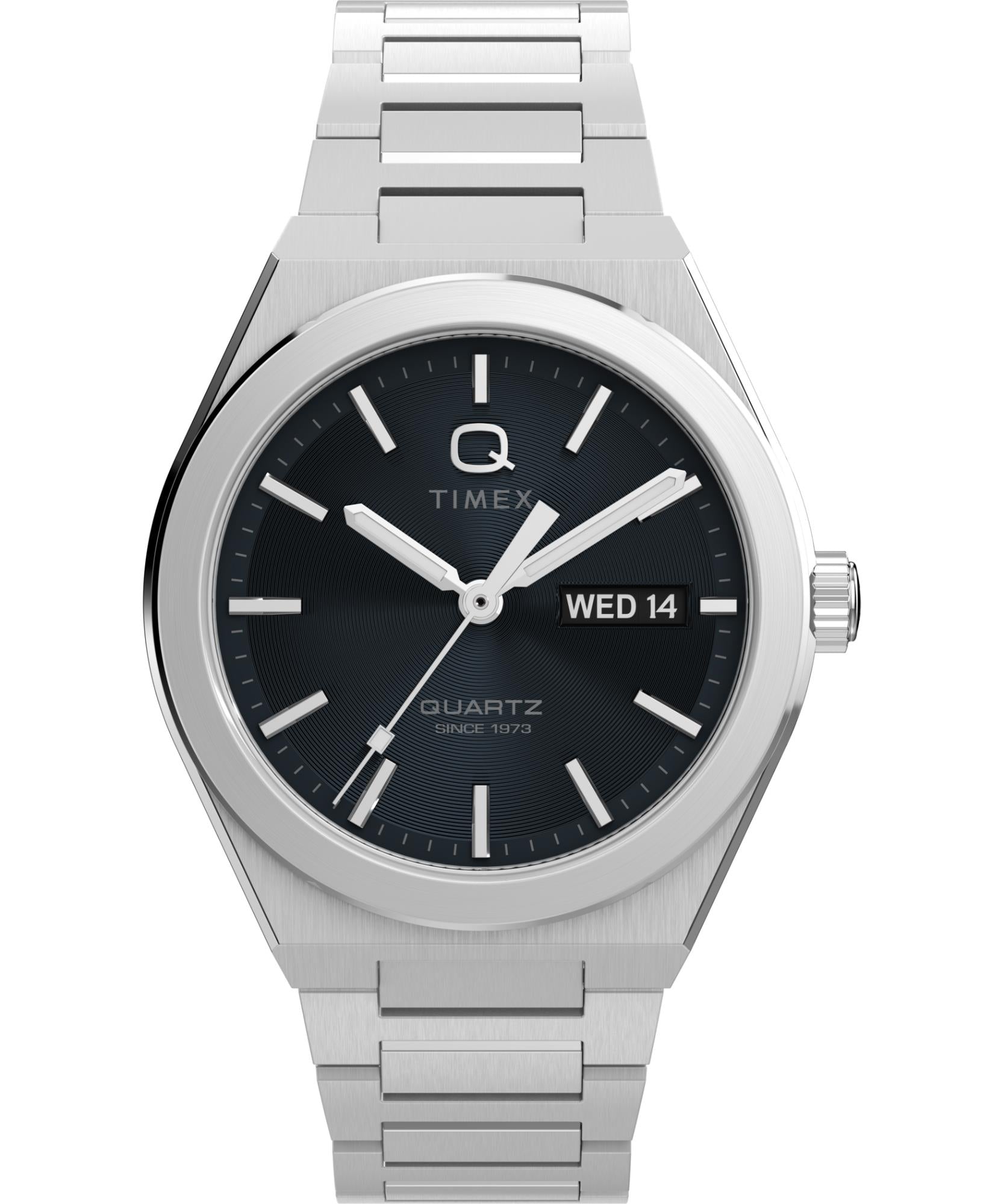 Timex Q Continental Quartz Black Dial Steel Strap Men's Watch TW2Y25000
