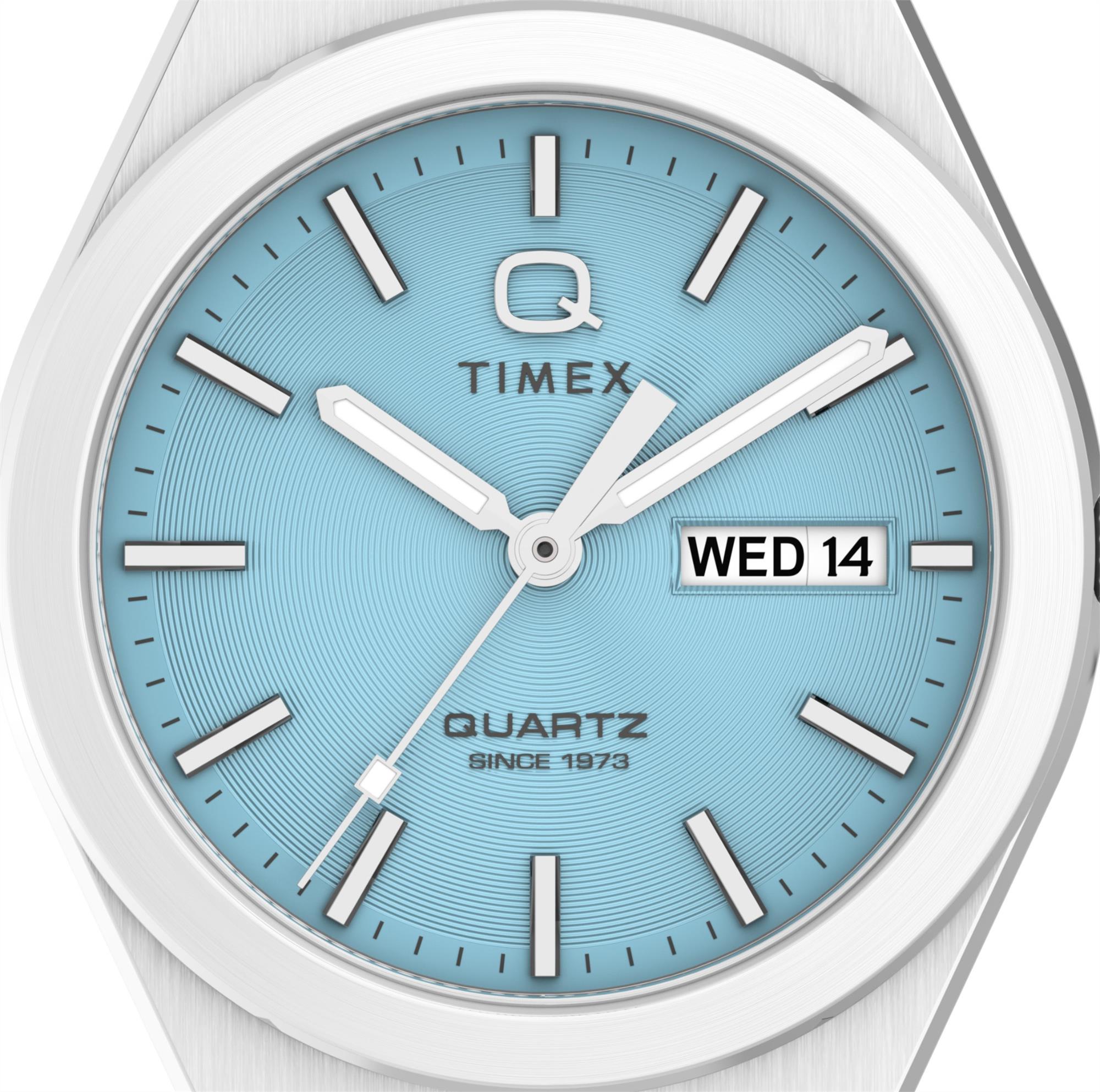 Timex Q Continental Quartz Blue Dial Steel Strap Men's Watch TW2Y35200