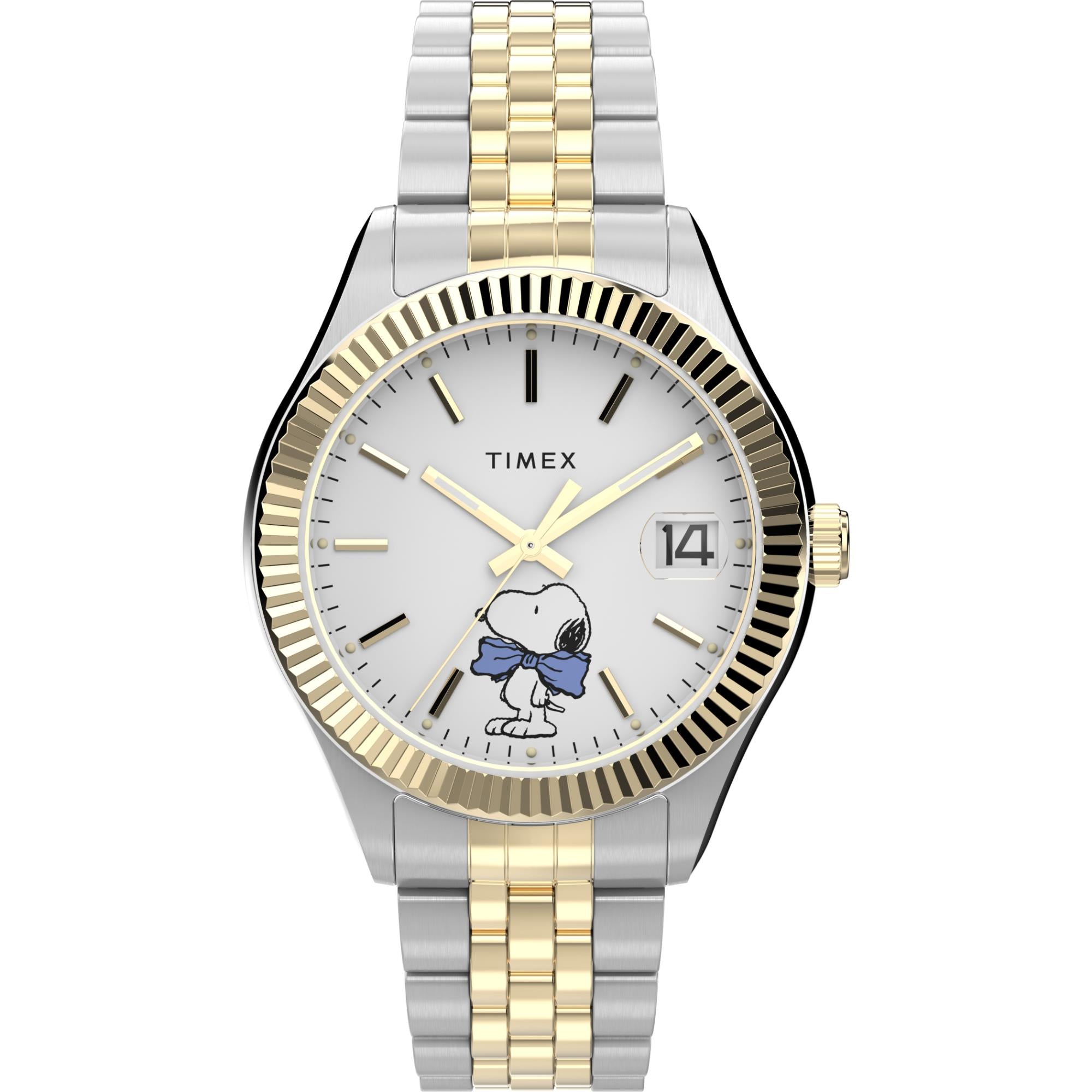 Timex X Peanuts Legacy Bowtie Quartz White Dial Steel Strap Women's Watch TW2Y11100