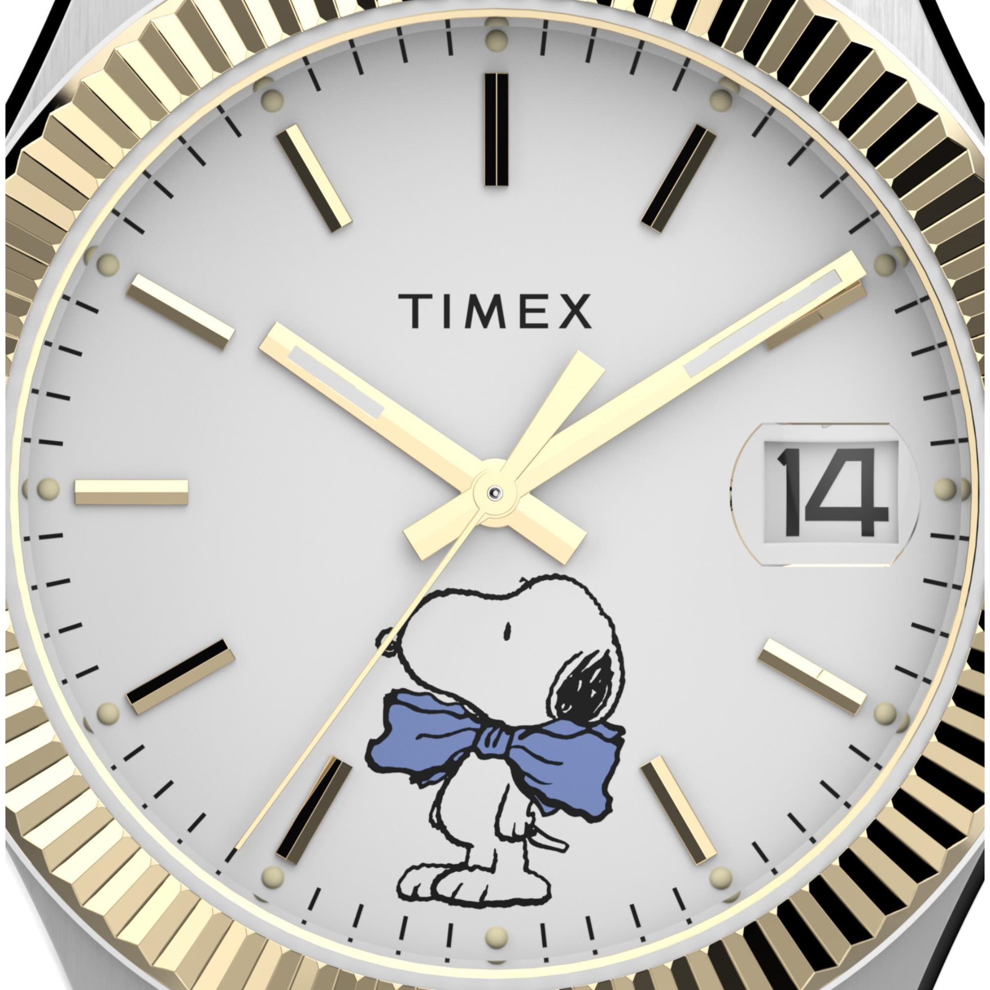 Timex X Peanuts Legacy Bowtie Quartz White Dial Steel Strap Women's Watch TW2Y11100