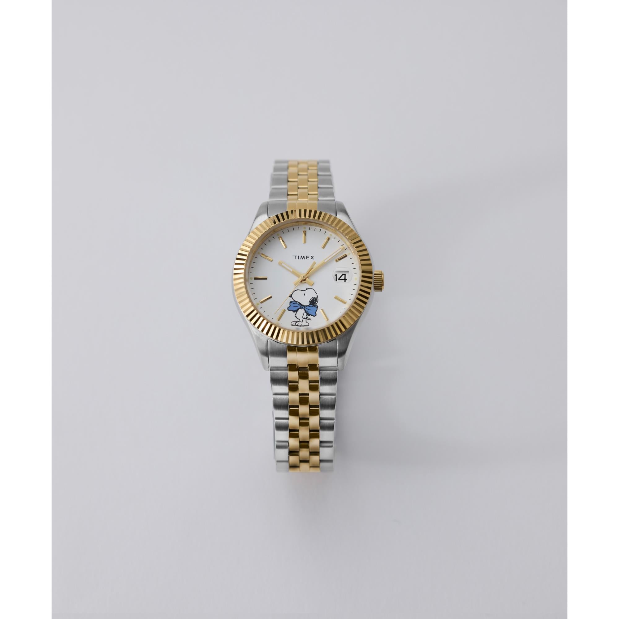 Timex X Peanuts Legacy Bowtie Quartz White Dial Steel Strap Women's Watch TW2Y11100
