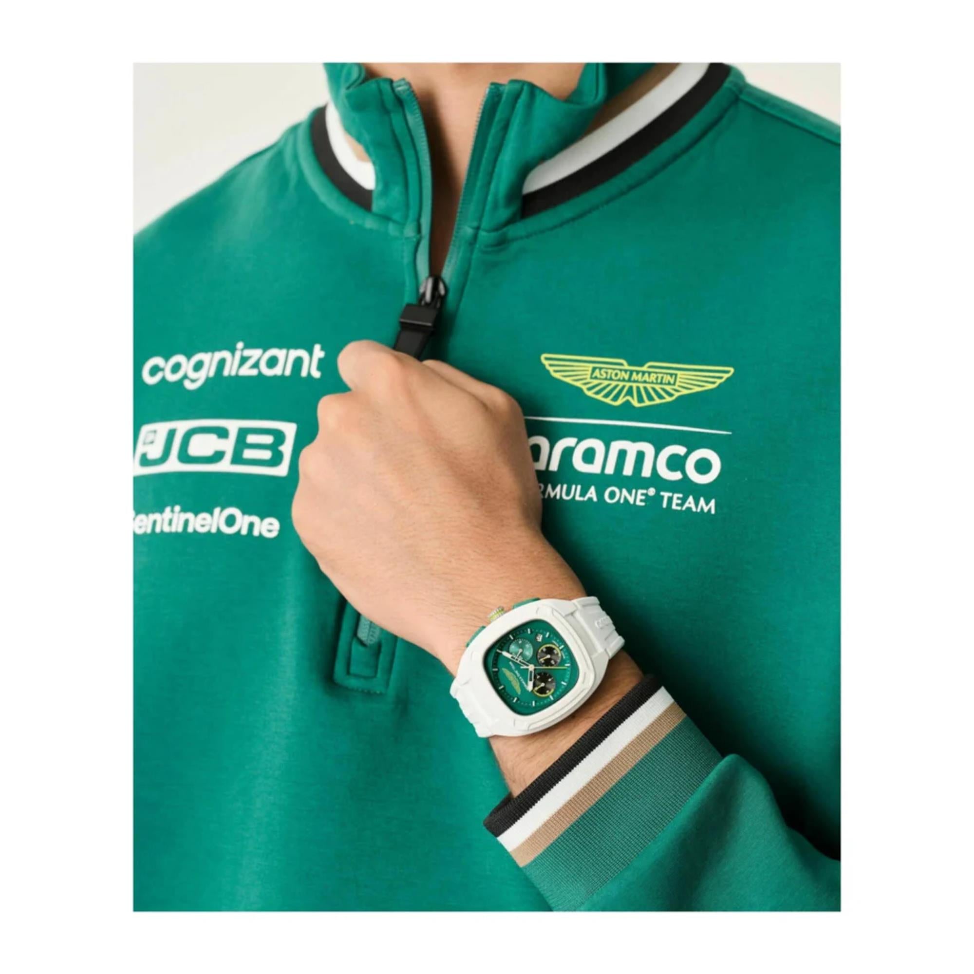 Aston Martin Formula 1 Quartz Chronograph Green Dial Silicone Strap Men's Watch MTFO1F502