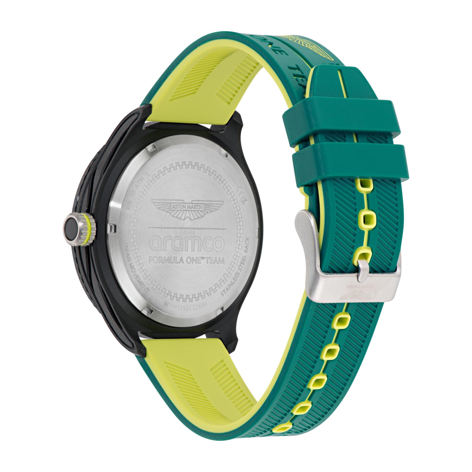 Aston Martin Formula 1 Quartz Chronograph Black Dial Silicone Strap Men's Watch MTFP1F501